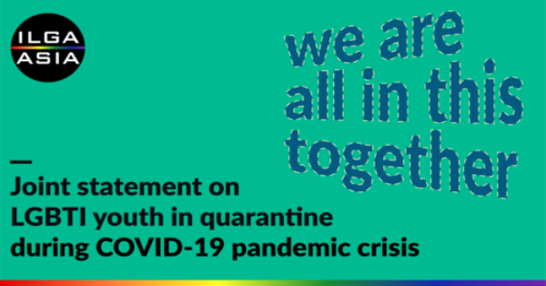 Joint statement on LGBTIQA youth in quarantine