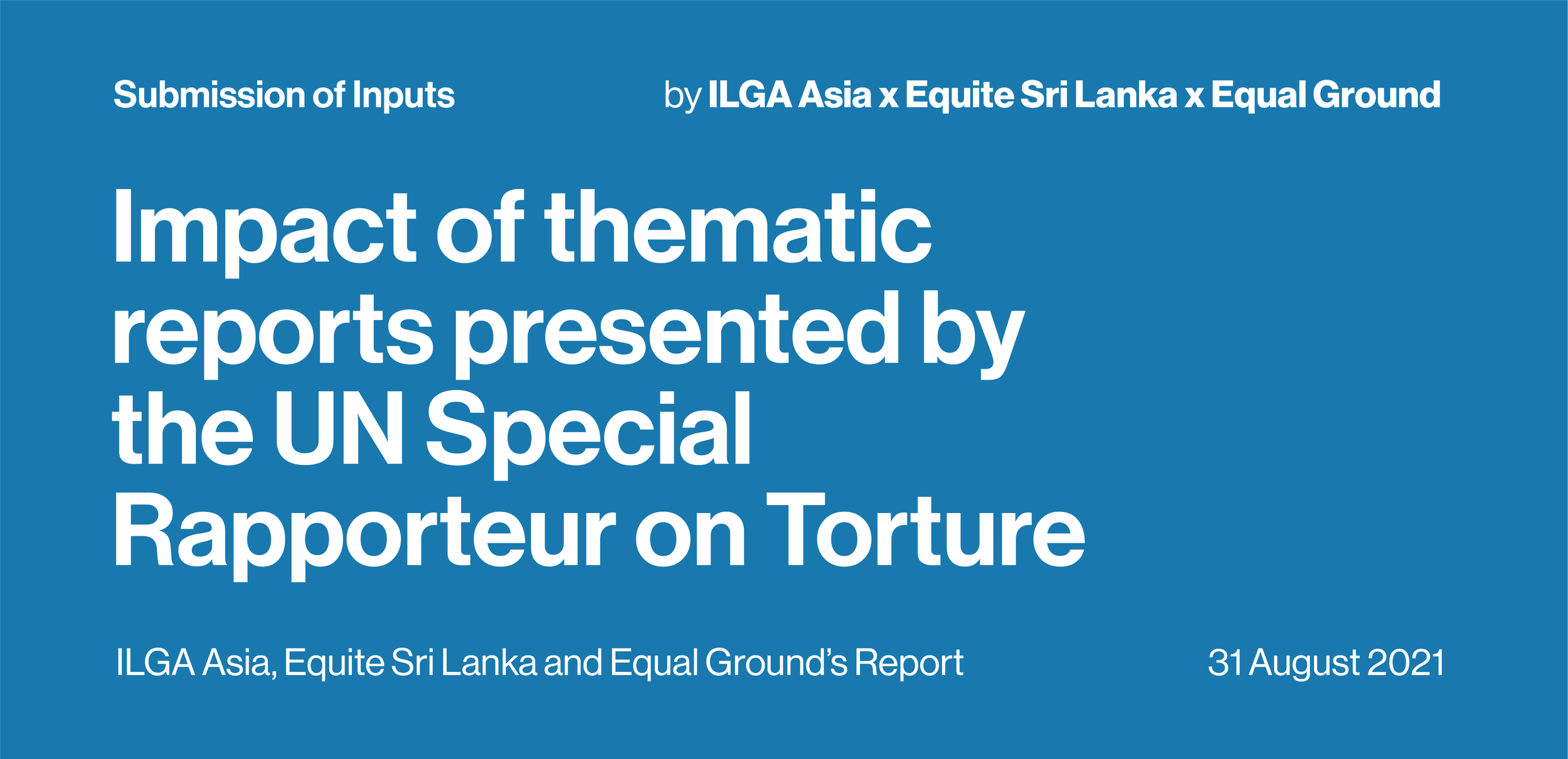 Joint submission with Equite and Equal Ground Sri Lanka to Special Within Rapporteur Report Template