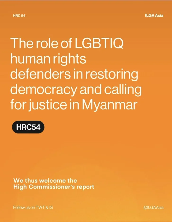 Statement from ILGA Asia Board Member, Lini Zurlia,  at the 54th regular session of the Human Rights Council on the situation of Human Rights in Myanmar