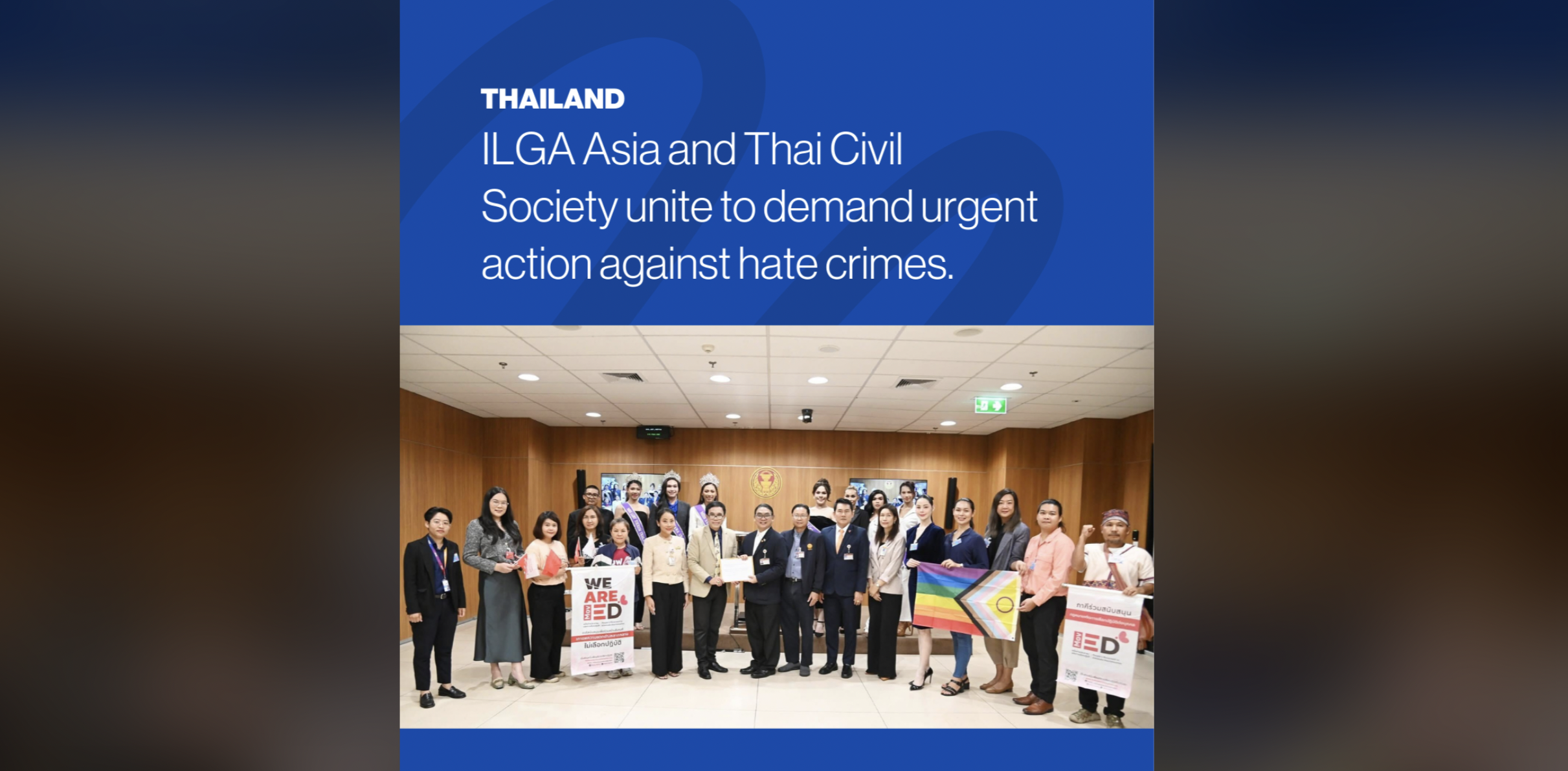 ILGA Asia and Thai Civil Society Unite to Demand Urgent Action Against Hate Crimes