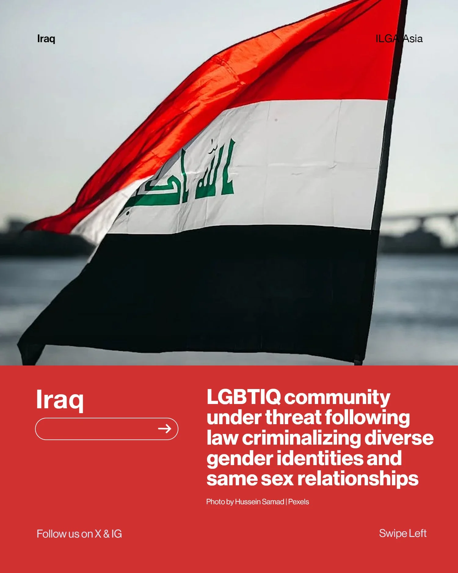 IRAQ | LGBTIQ community under threat following law criminalizing diverse gender identities and same sex relationships   