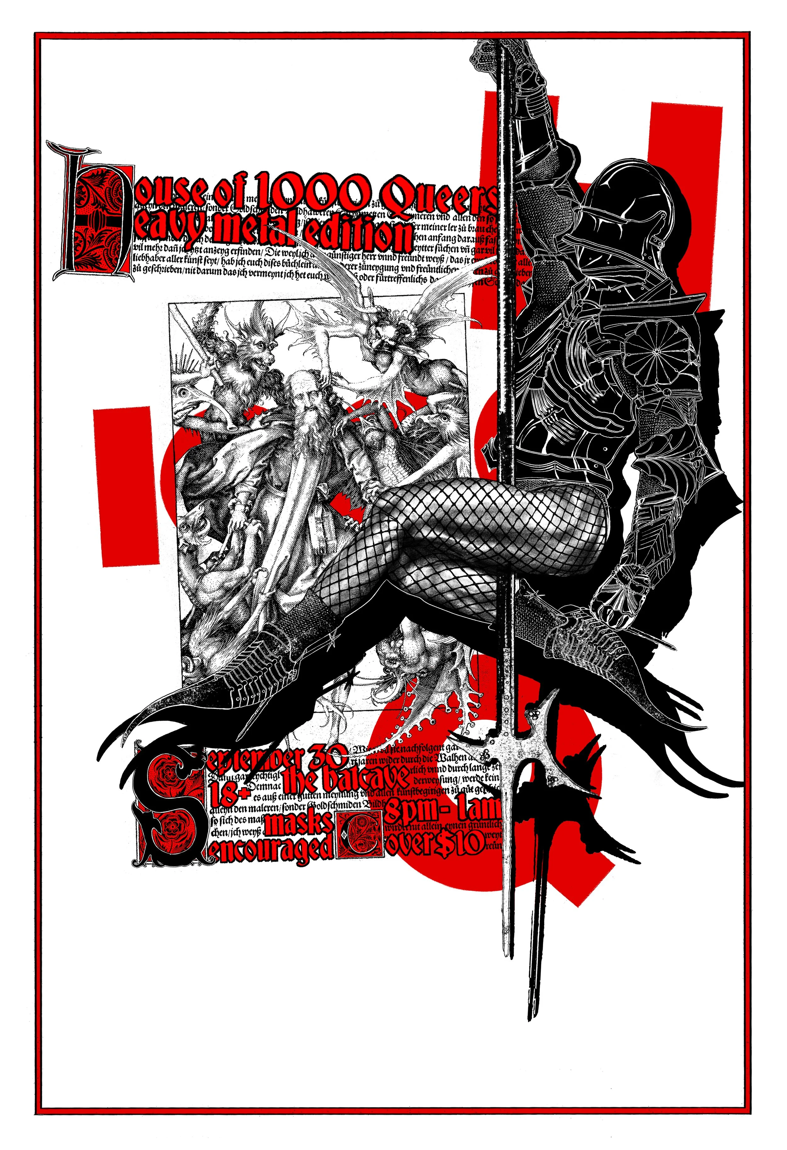 Poster for House of 1000 Queers "Heavy Metal" 2023 Event