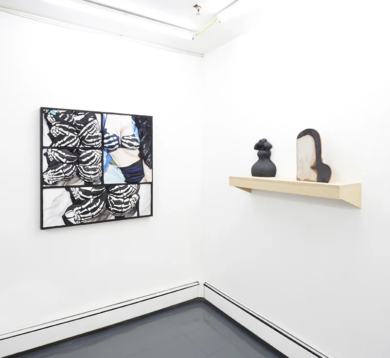The Giving Body, curated by Elisa Soliven, Underdonk, Brooklyn, NY, 2017. Left: Gina Beavers