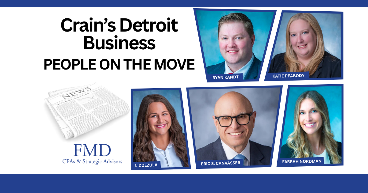 FMD Team Members Featured in Crain’s People on the Move