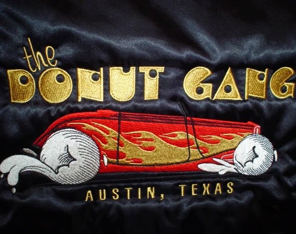 The Donut Gang Old Ride Street Rods and Custom Cars Embroidered Jacket Austin TX