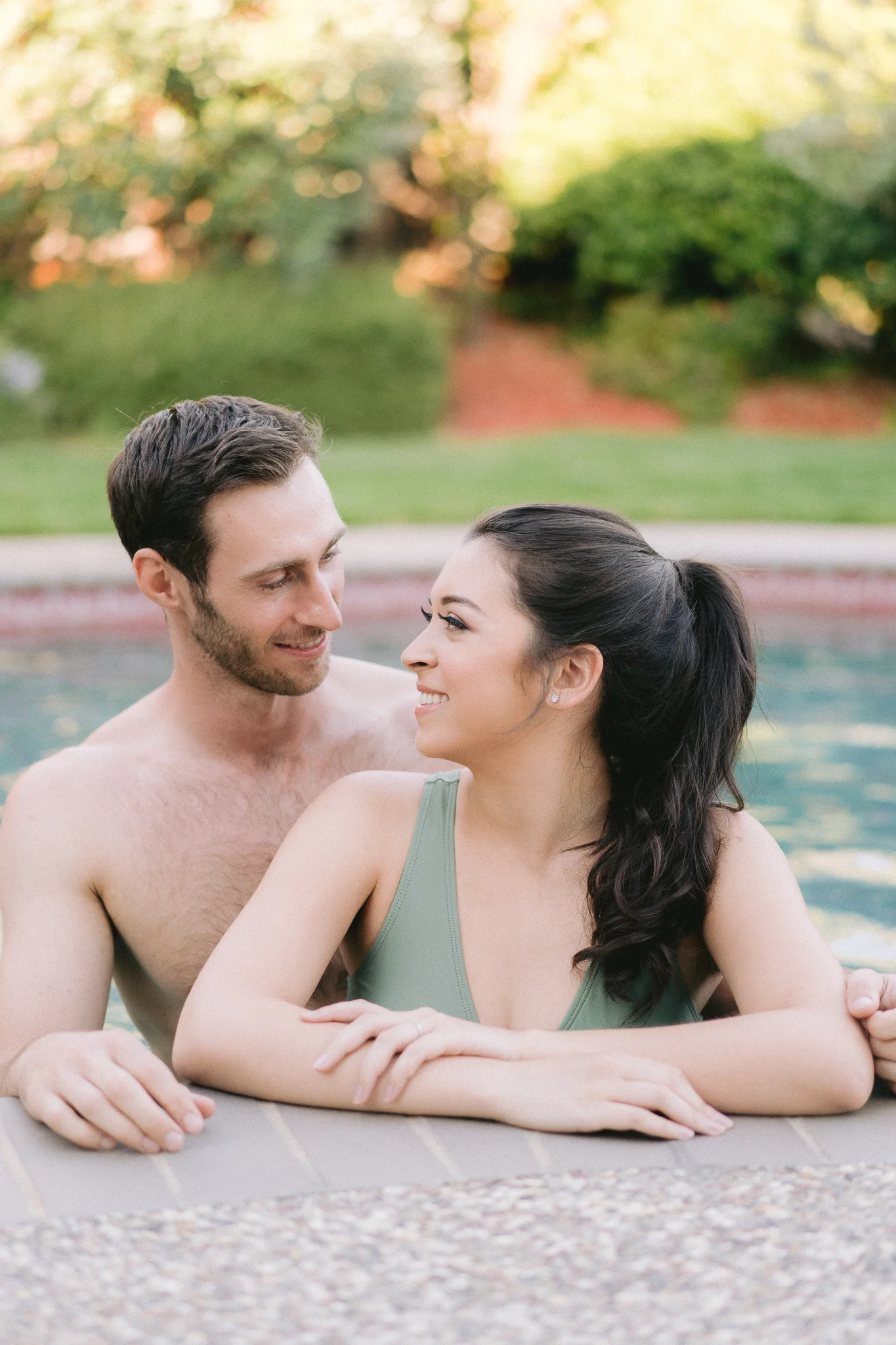 Fun and Romantic Summer Pool Engagement Session | San Jose, CA