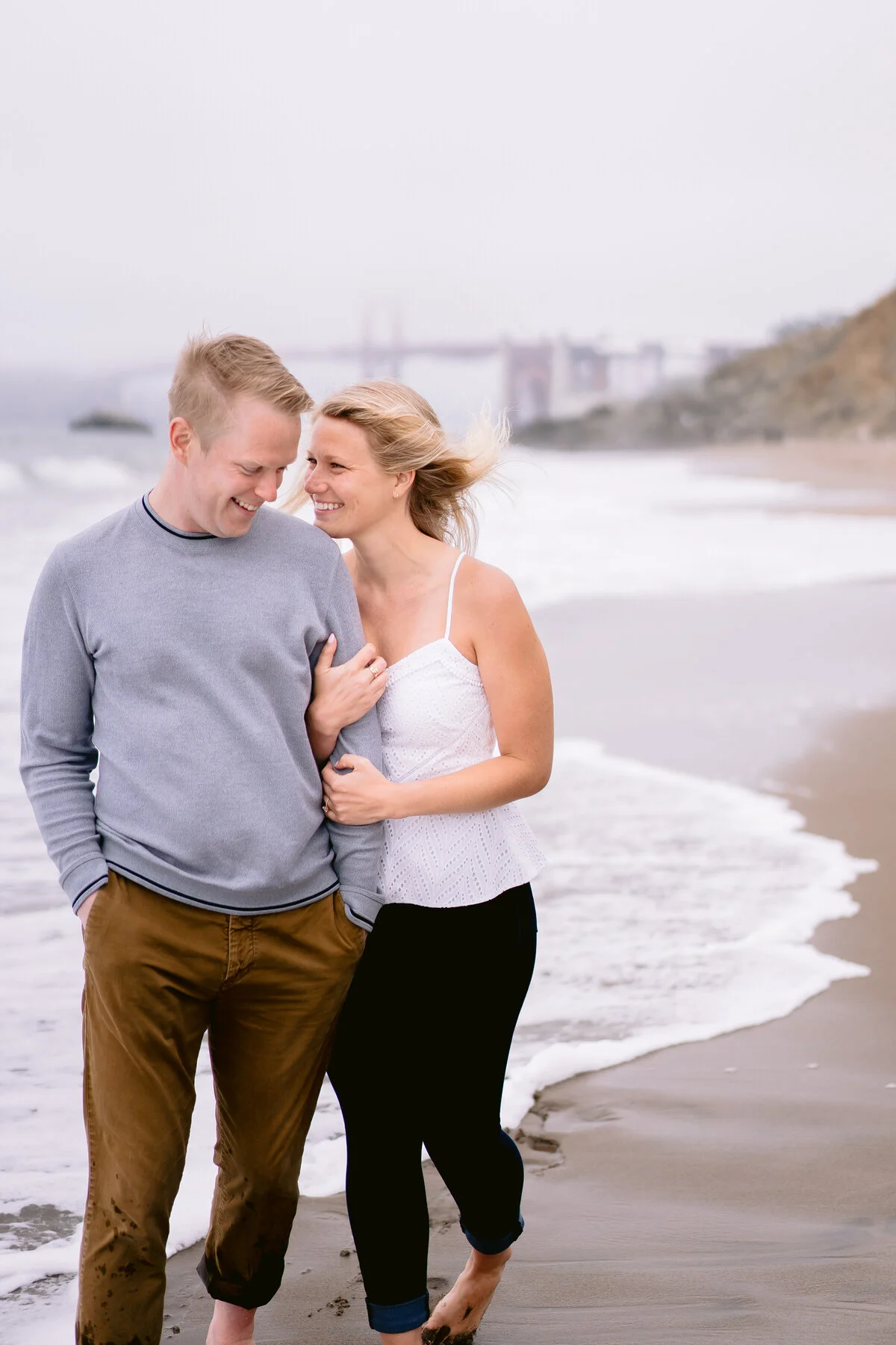 Foggy Summer Beach Engagement | San Francisco, CA