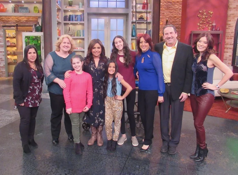 With Rachael Ray, the fantastic kid testers and their sweet parents on set.