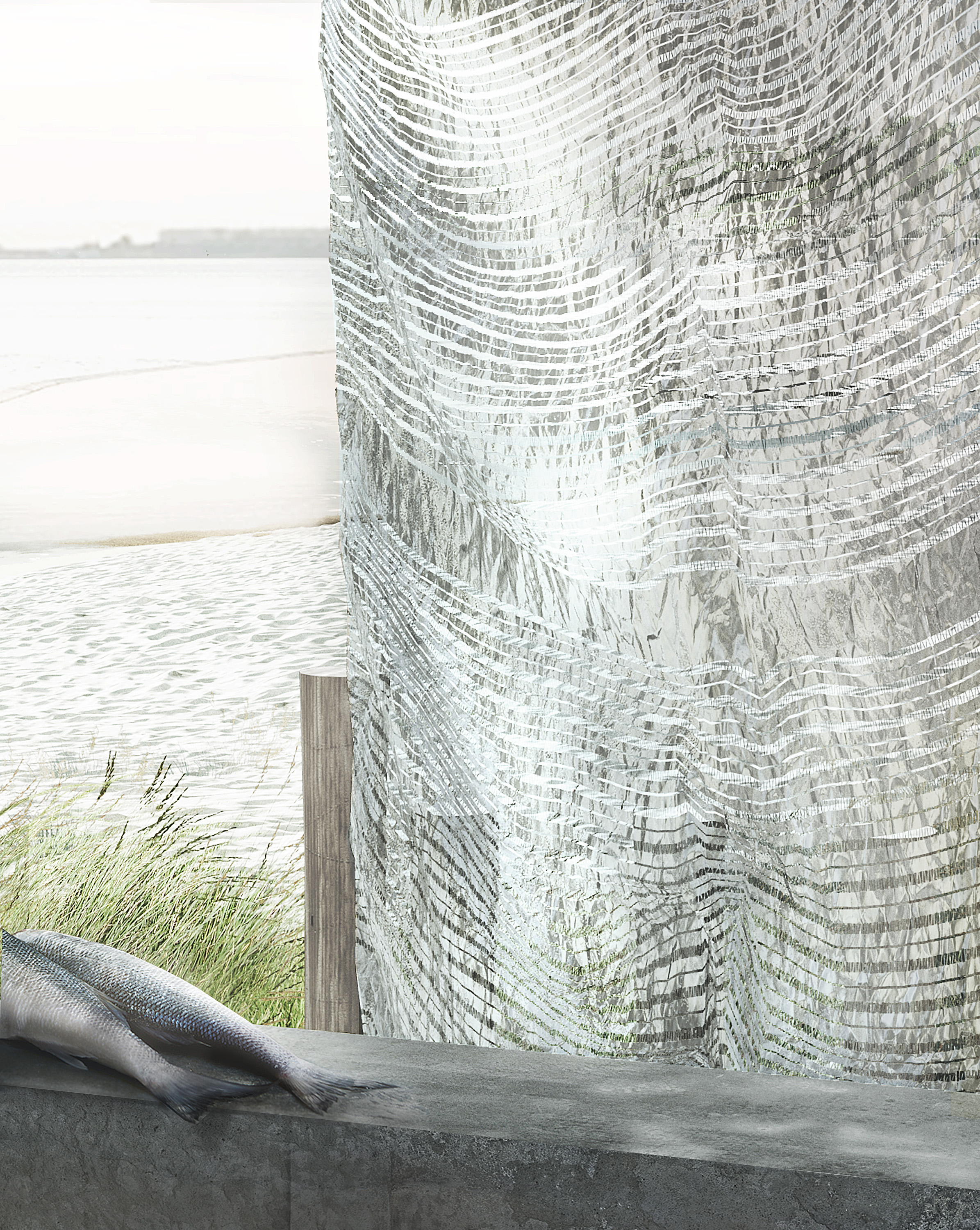 The design of the fish inspired textile is design in collaboration CITA, KADK and supported be the Dreyer Fondation