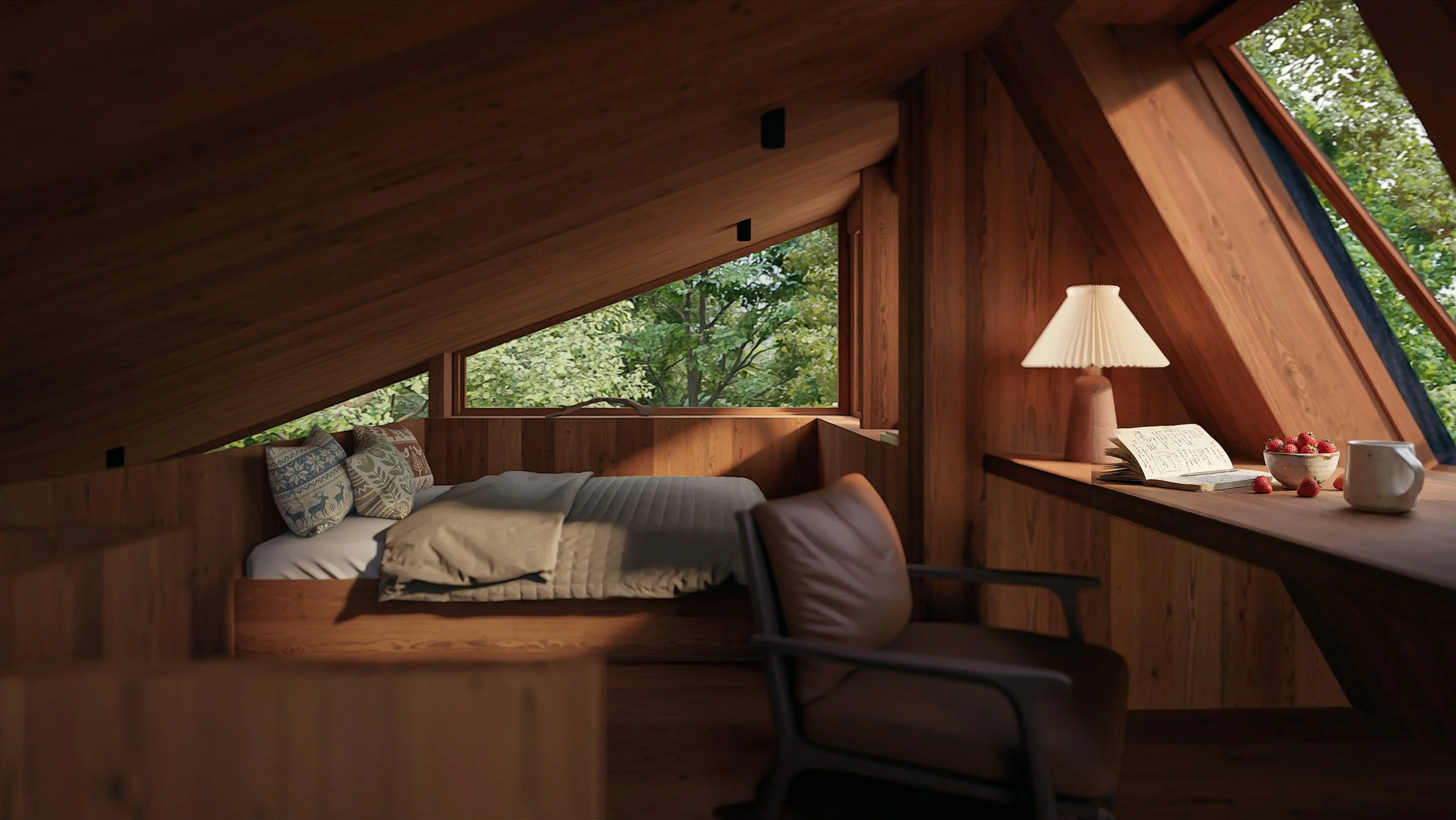 Woodland tiny Model A1 Soveværelse/Læse plads