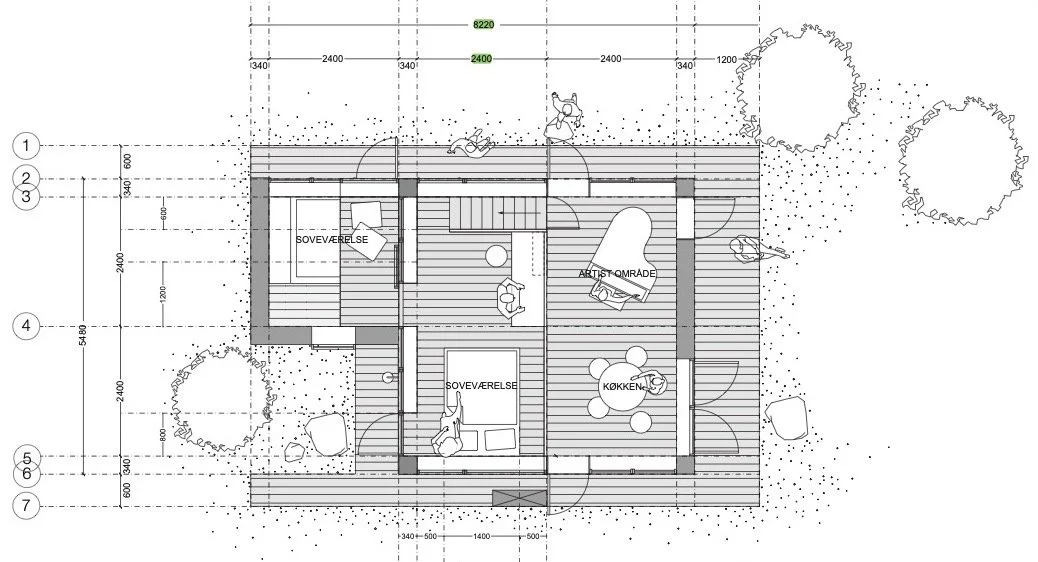 woodlan tiny house sketch second floor