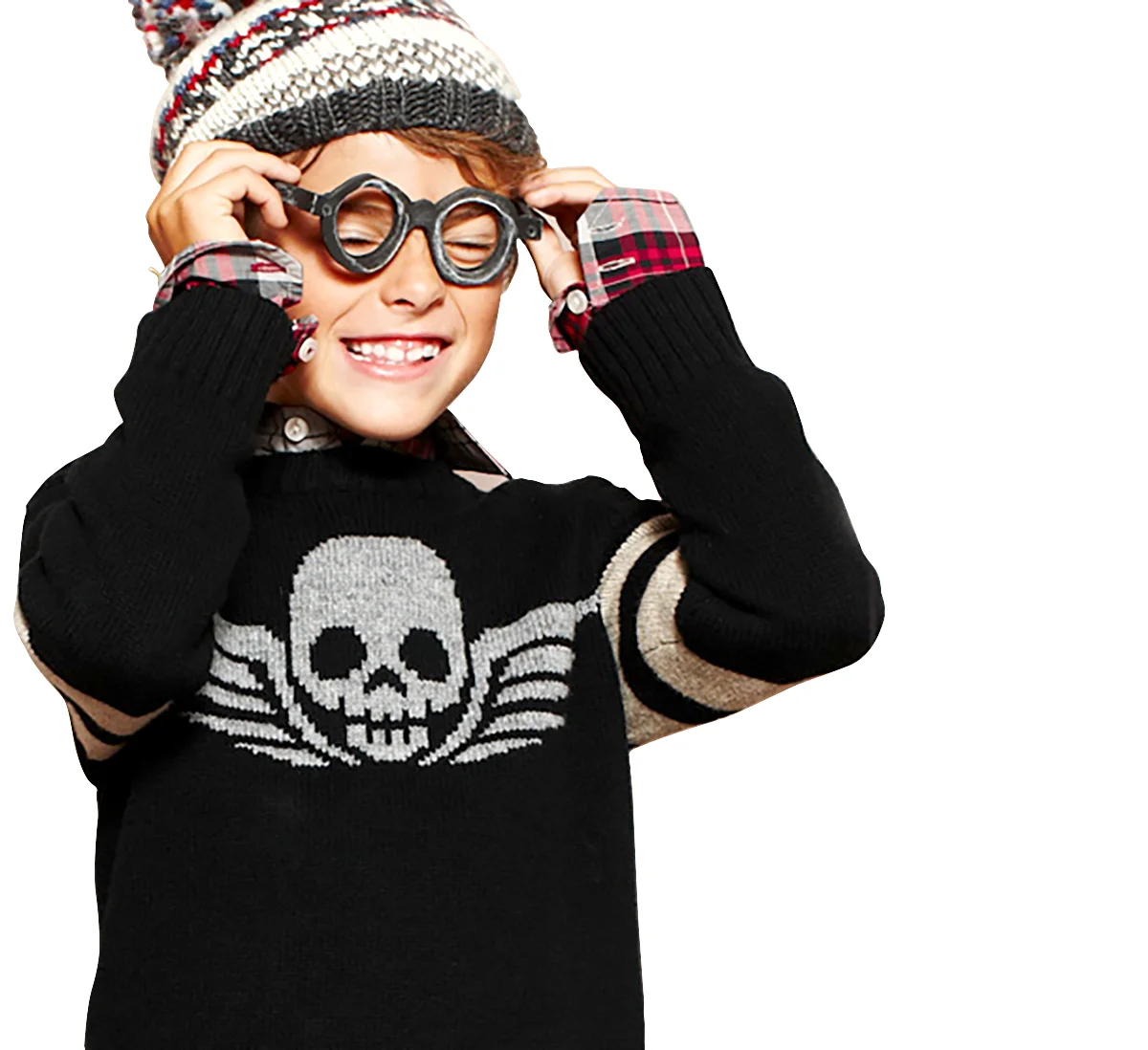  Skull Intarsia Sweater 