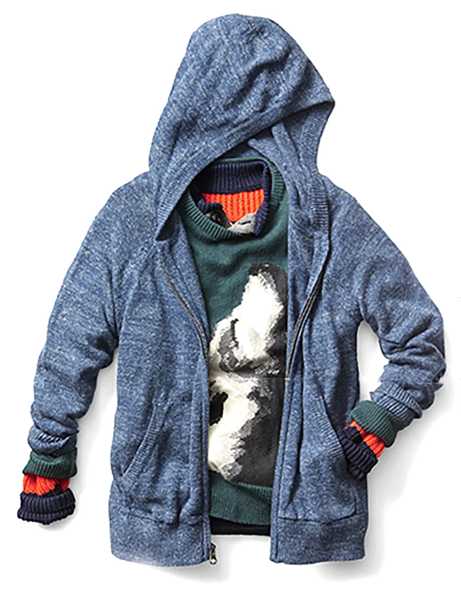  Budding Yarn Full Zip Sweater &amp; Wolf Intarsia Sweater 