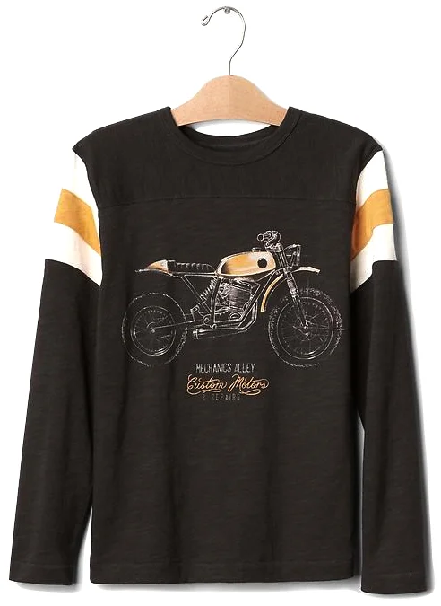  Moto Inspired Long Sleeve Tee 