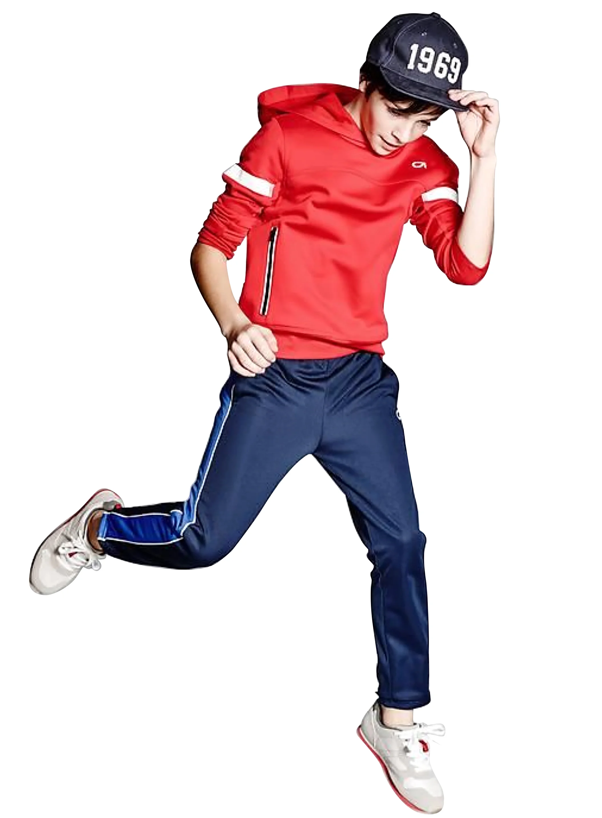  Tricot Fleece Hoodie with Reflective Sleeve Stripes 