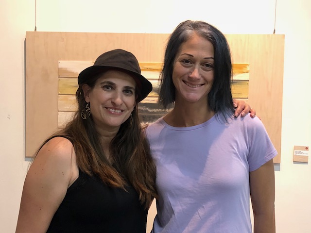 The artist, Andrea Guskin (left) and friend.