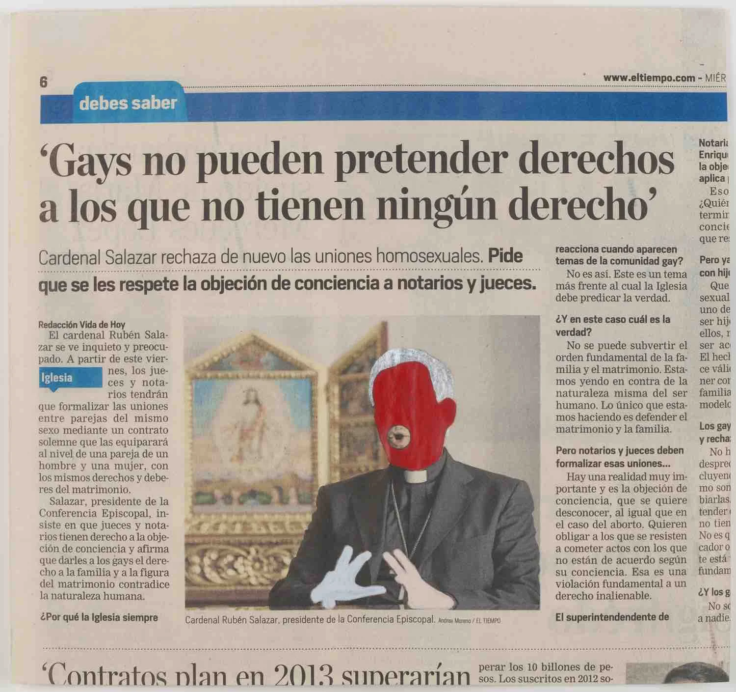 Color press Acrílico sobre papel periódico, dimensiones variables. 2013 - 2014