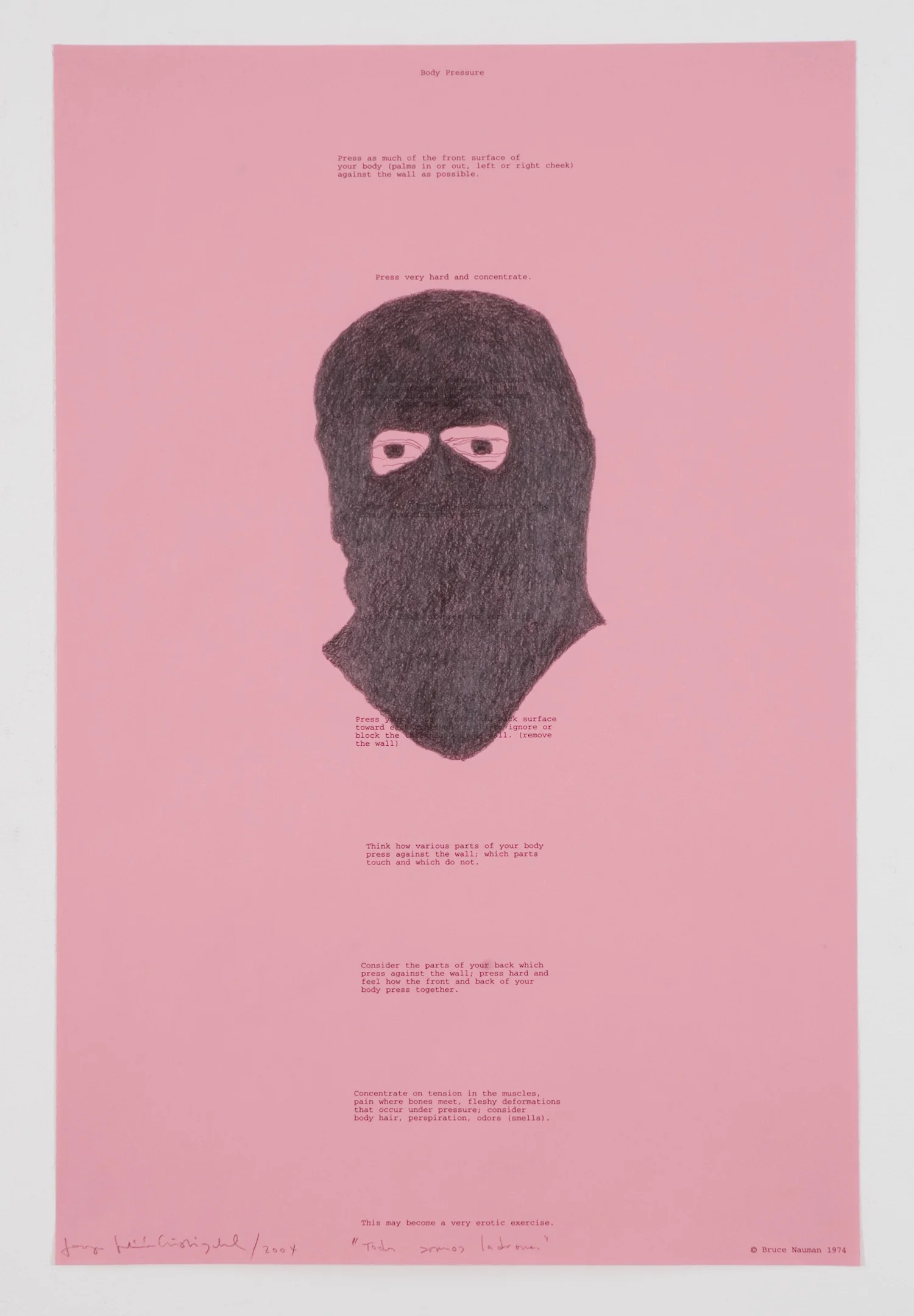 Todos Somos Ladrones Grafito sobre obras de Felix Gonzalez Torres y Bruce Naumann. Tamaños variables. 2005