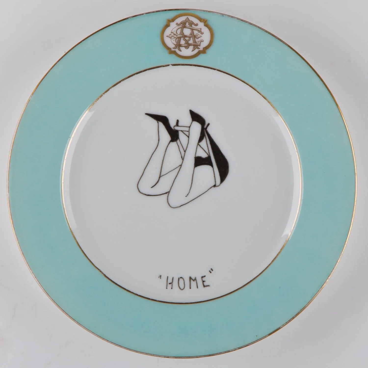 "Home" Esmalte sobre plato antiguo 25 cm diámetro. 2012
