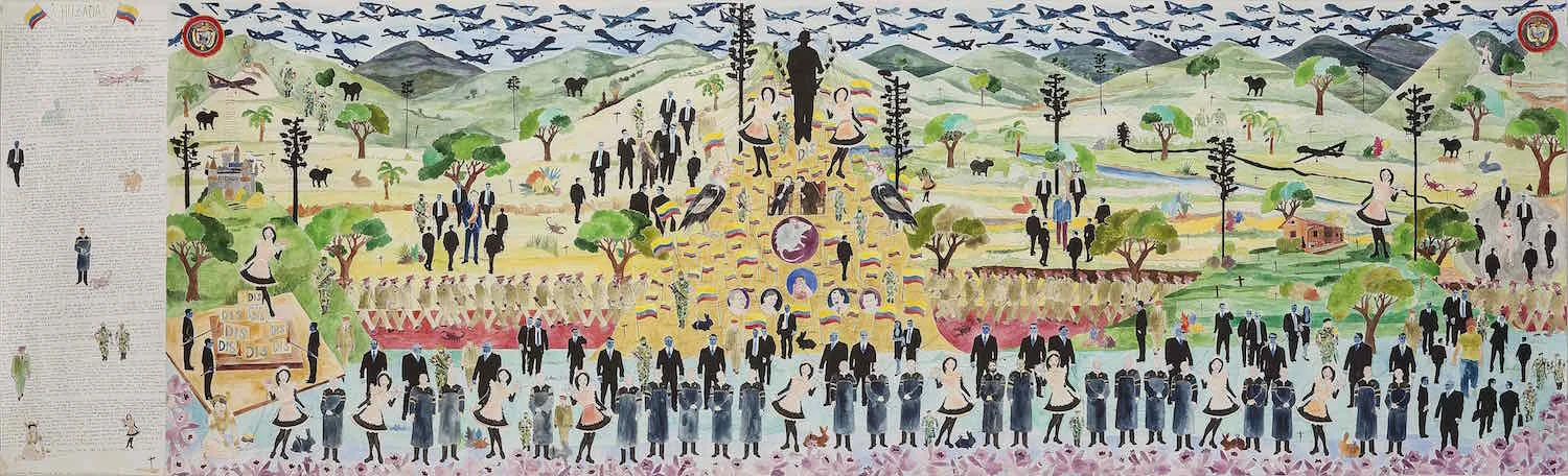 Chuzadas Técnica mixta sobre papel 80 x 320 cm. 2014