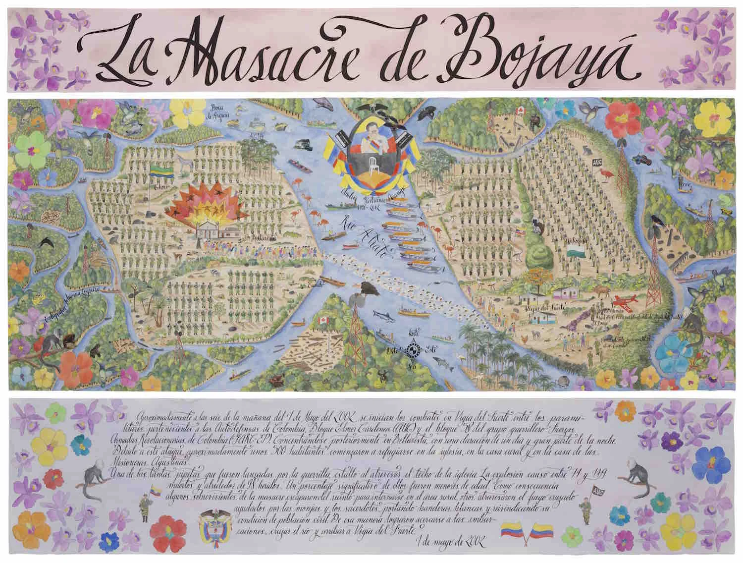 La Masacre de Bojayá Técnica mixta sobre papel 175 x 204 cm. 201
