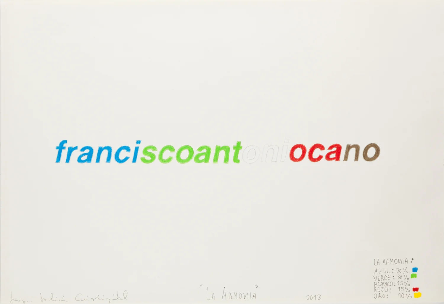 Sicología del color Lápiz de color sobre papel, 33 x 48 cm. 2013 