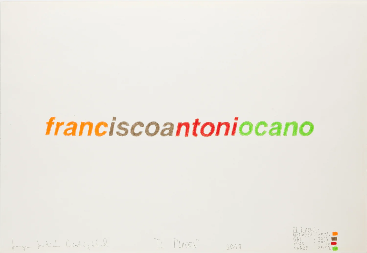  Sicología del color Lápiz de color sobre papel, 33 x 48 cm. 2013 