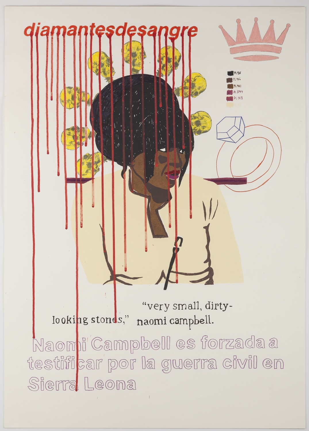   Naomi   Serigrafía, grafito y lápiz de color, 70 x 50 cm.&nbsp;2013    