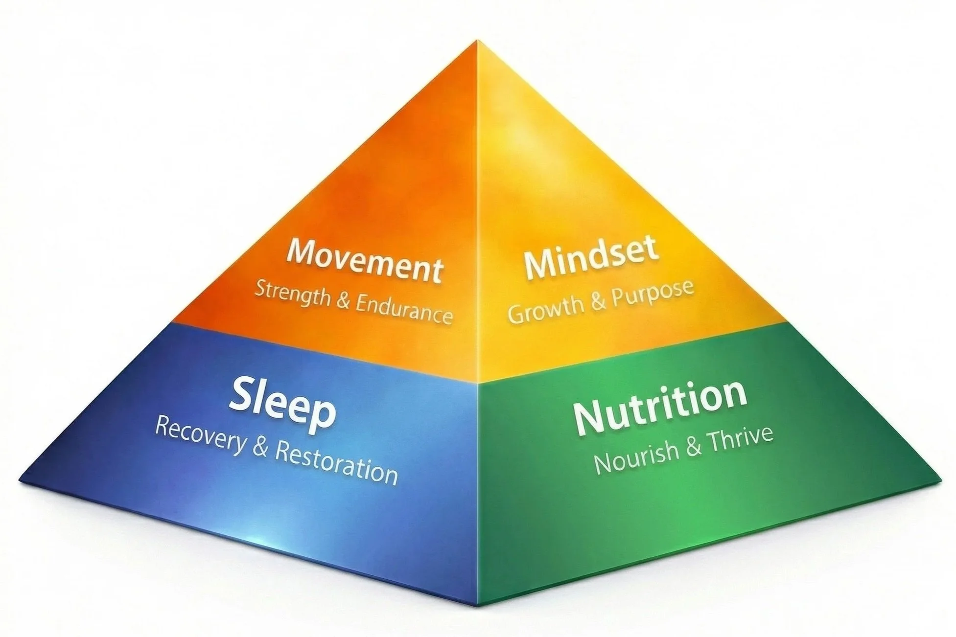 Four pillars of recovery: sleep, nutrition, movement and mindset support adaptive capacity.