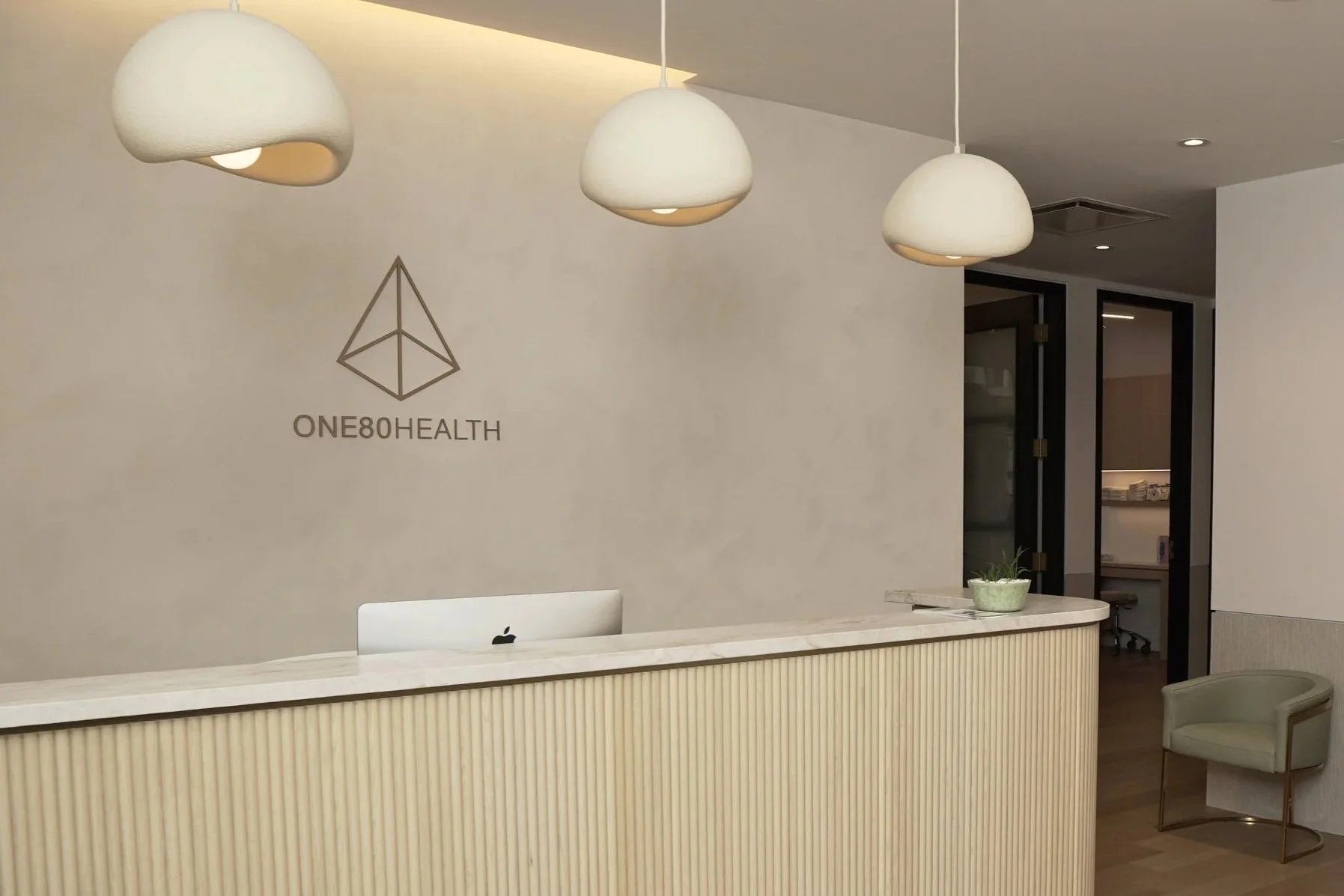 Interior of ONE80 Health clinic in Toronto welcoming new patients