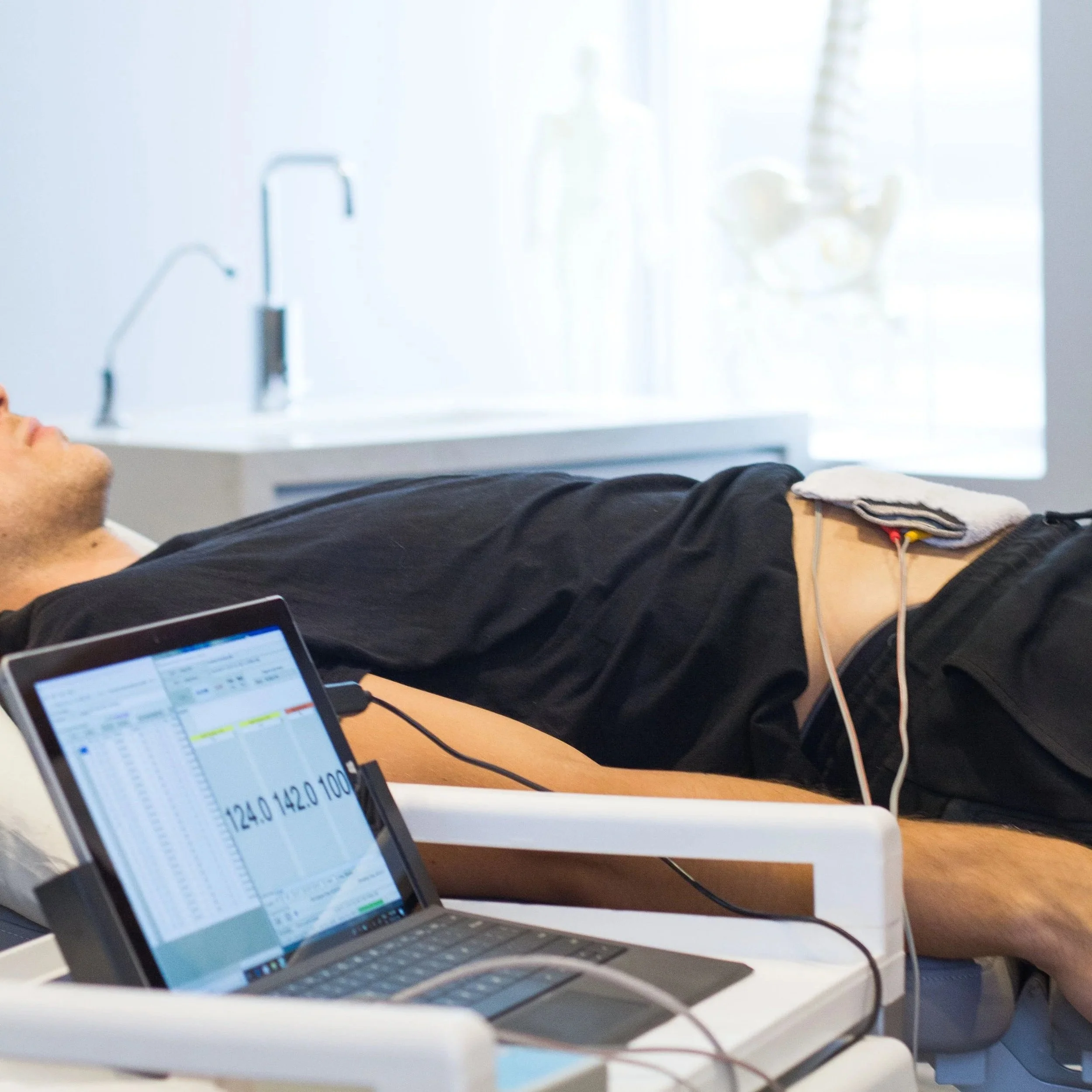 Electrode placement during microcurrent therapy session
