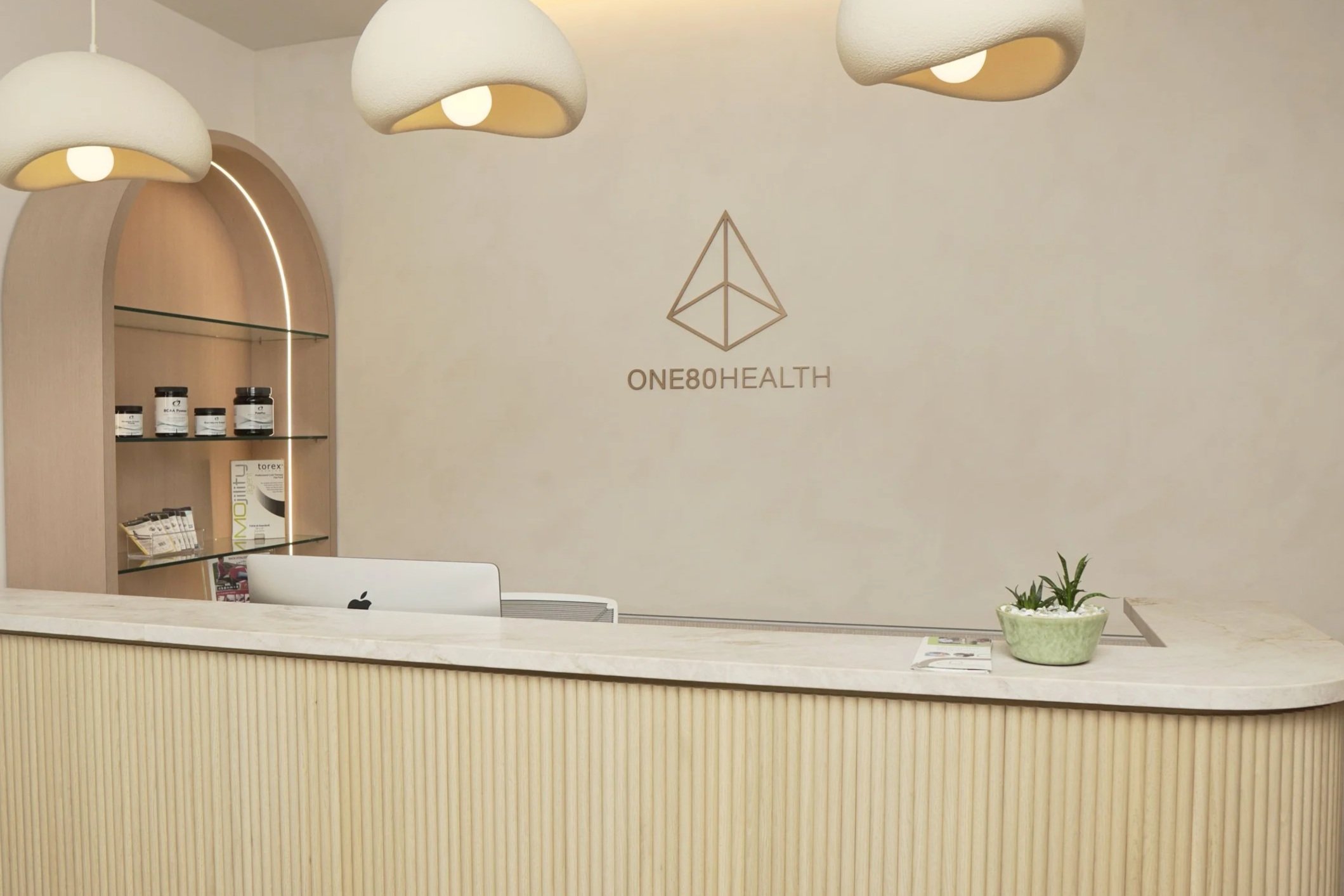 Interior of ONE80 Health, a therapy, rehabilitation, and performance clinic in Toronto.