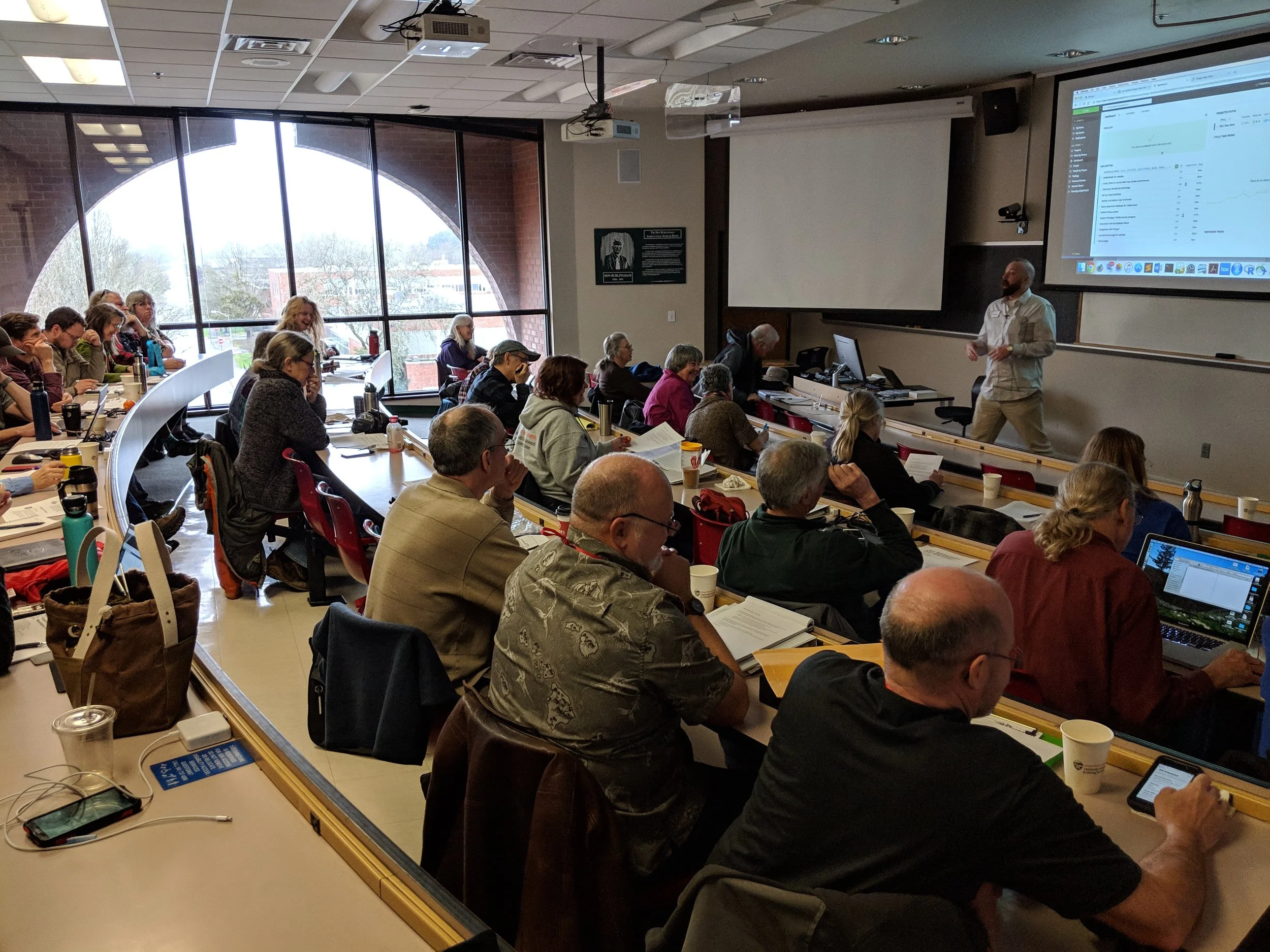 Chris Marshall presenting on OSACs fancy new Atlas mapping tool at the first annual conference last February.