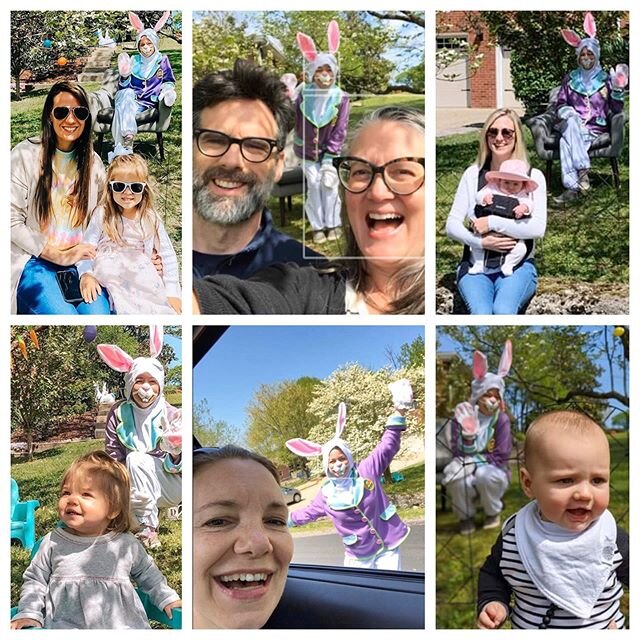 Thanks to all the neighbors who stopped by to say HI to the Easter Bunny today! We got A LOT of visitors. These are just a few!