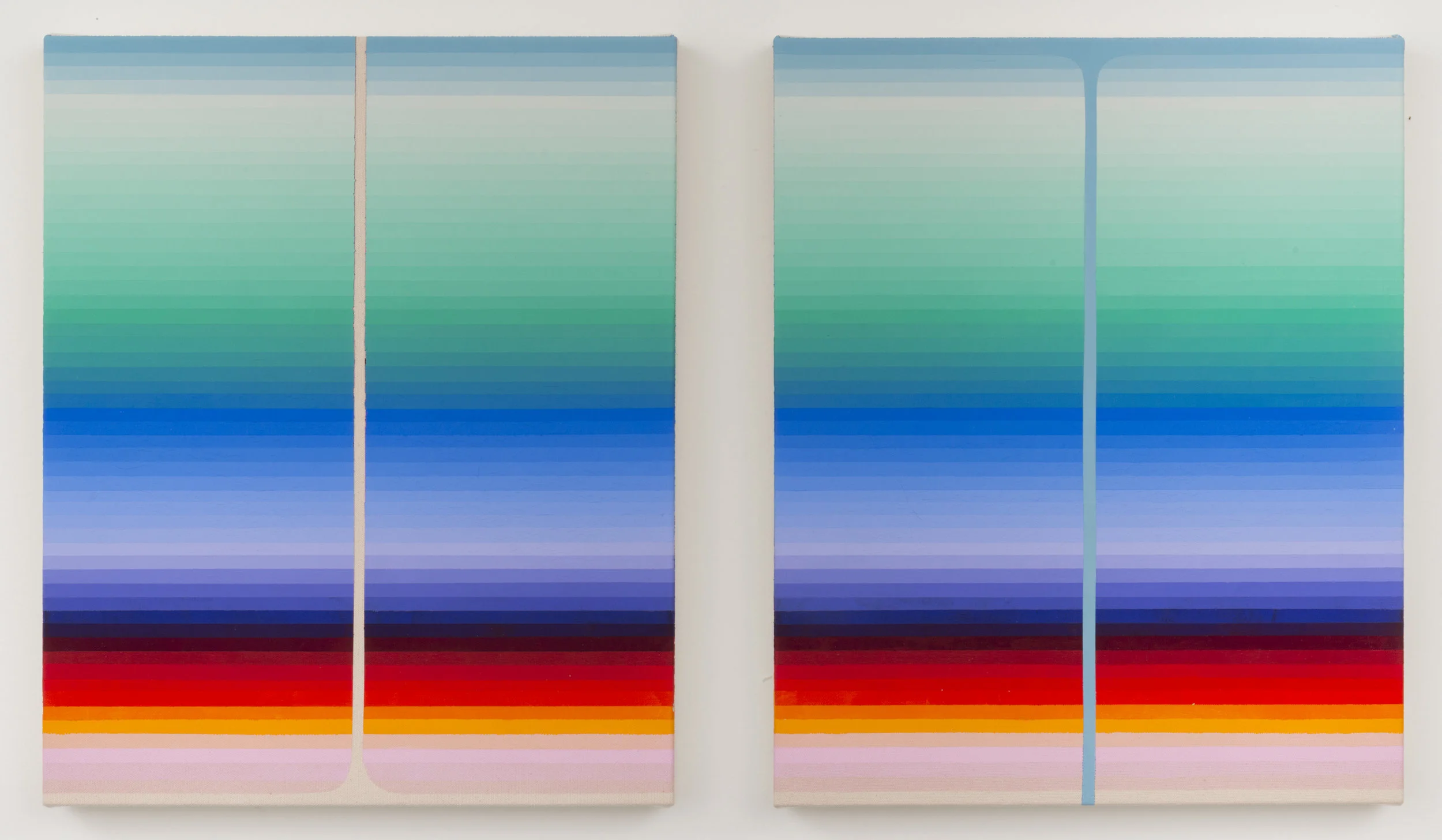9 - Pour 1 and 2, 2017, 17x14 each Flashe on canvas.jpg