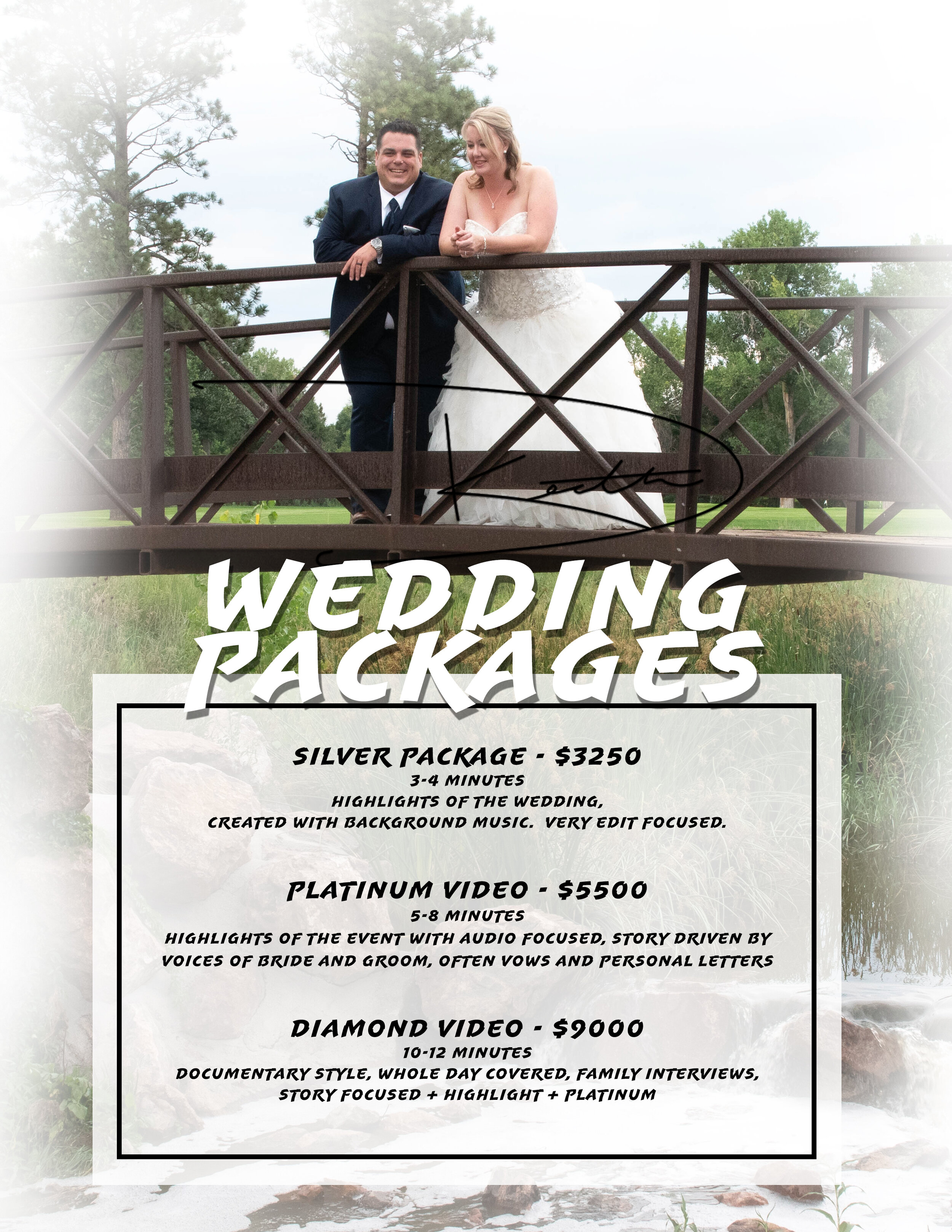 We offer multiple packages for Colorado wedding videography