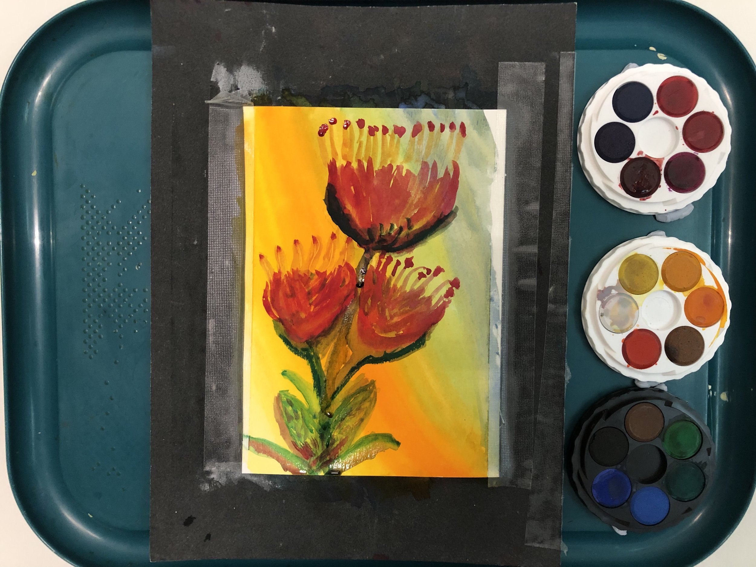water colour hibiscus on tray.jpeg