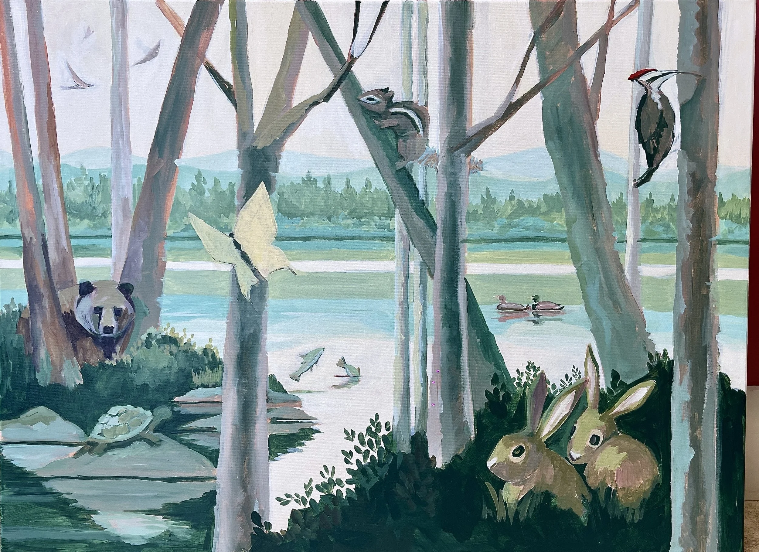 VALERIE-WALLACE-FINE-ARTS-5-green-trees-by-lake .JPG