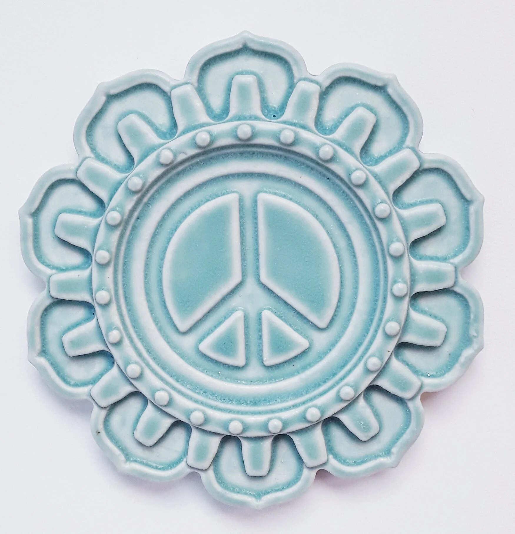 Peace sign Tile  Made in Michigan, original design by Rick Pruckler handmade by us in our Torch Lake Studio!