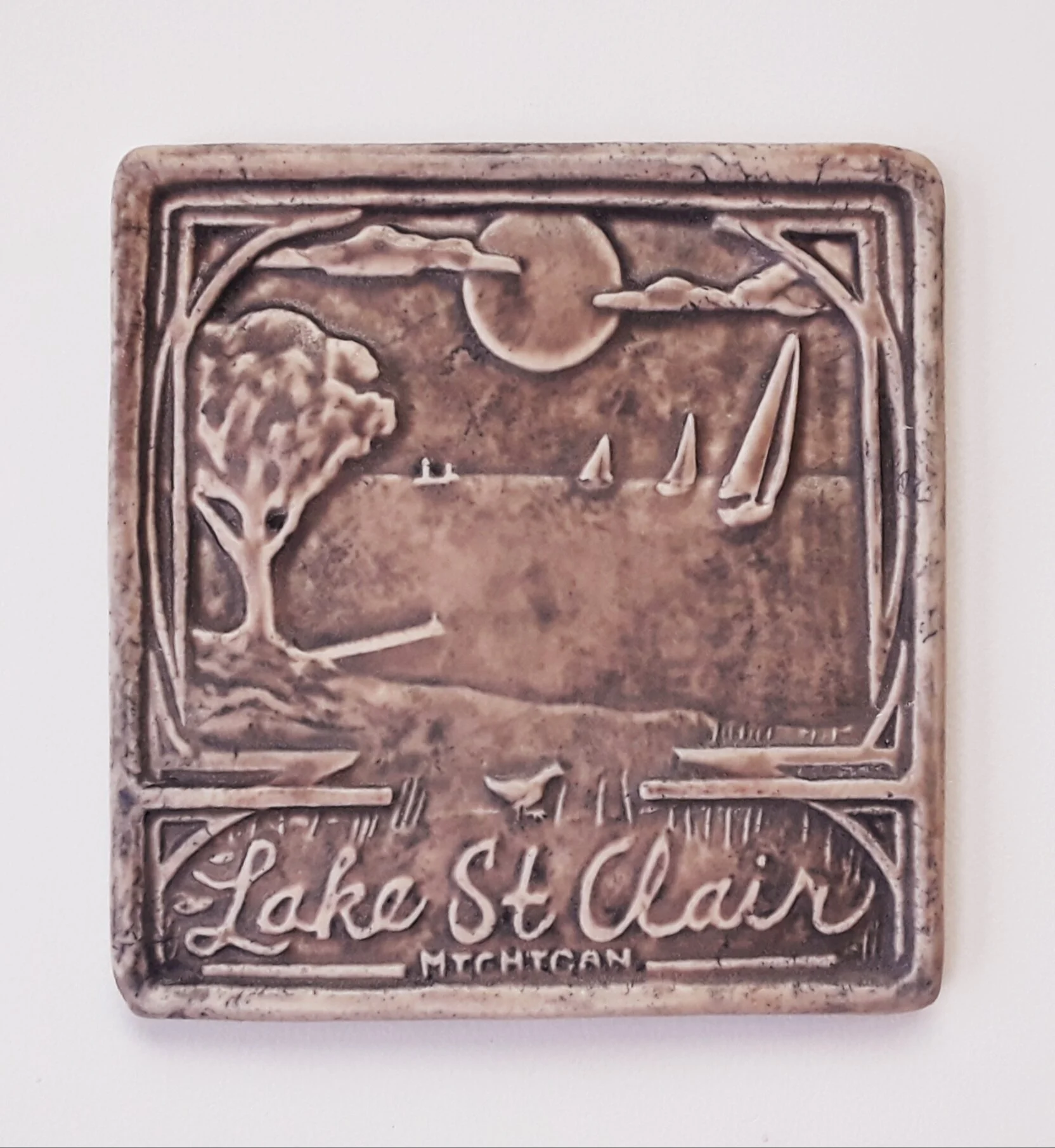 Lake St. Clair Tile in Sweets Pink glaze by Whistling Frog Tile Company