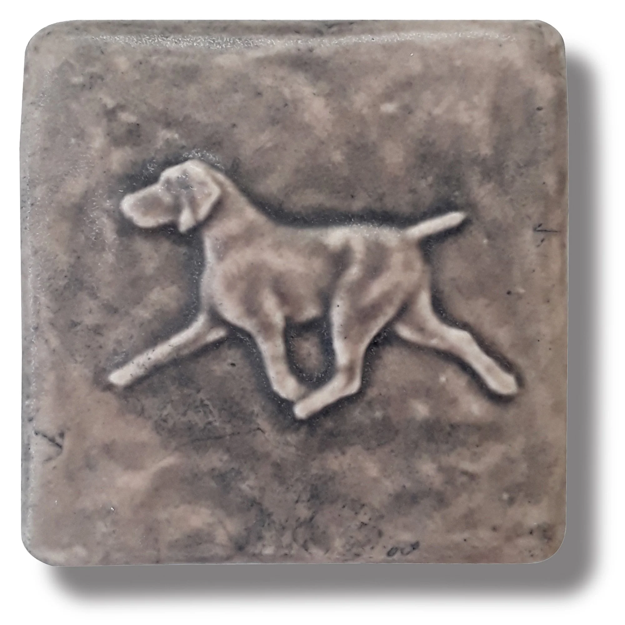 Weimaraner Ceramic Art Tile in Sepia Glaze