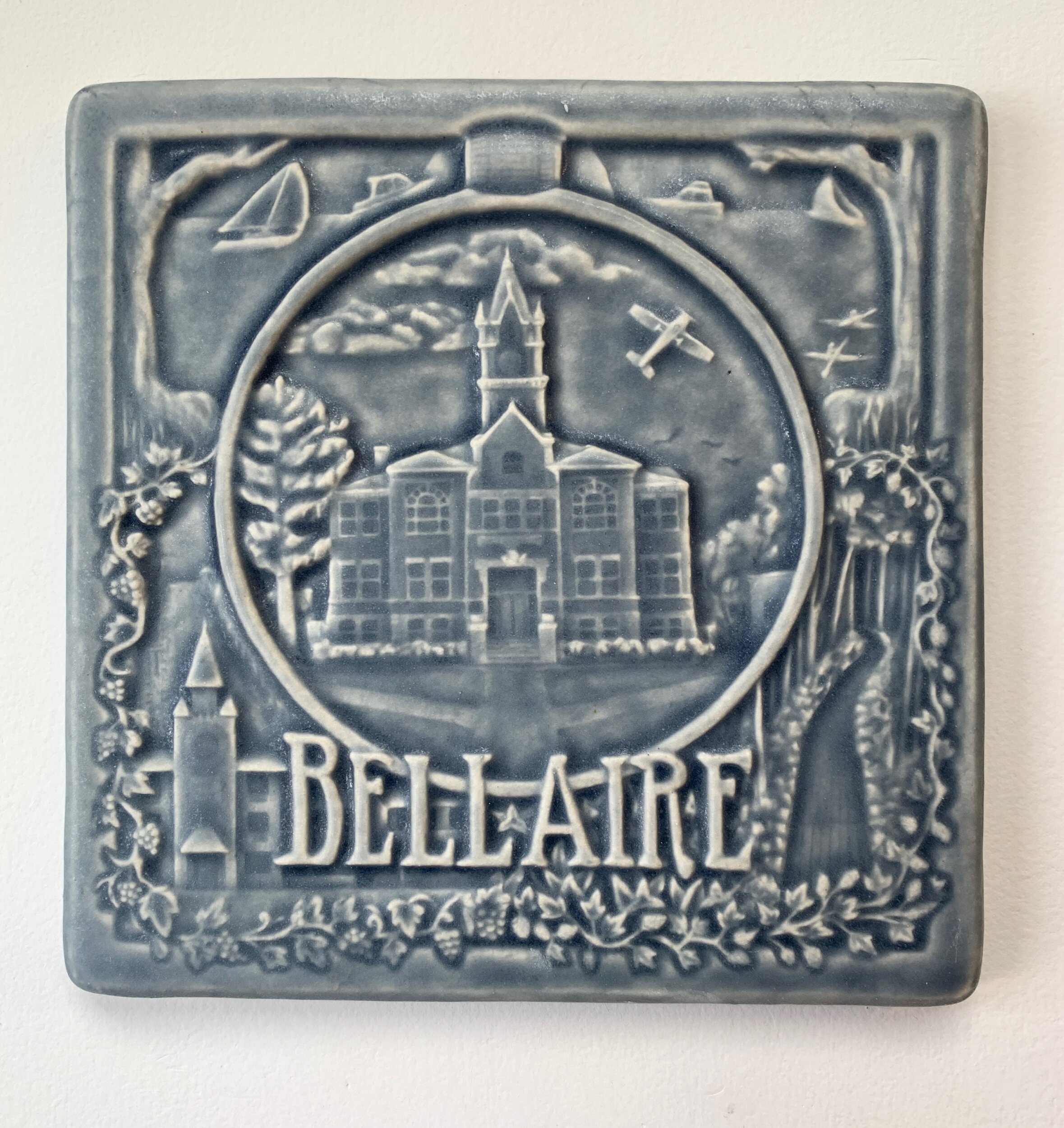 Bellaire Tile in Smoky Blue glaze by Whistling Frog Tile