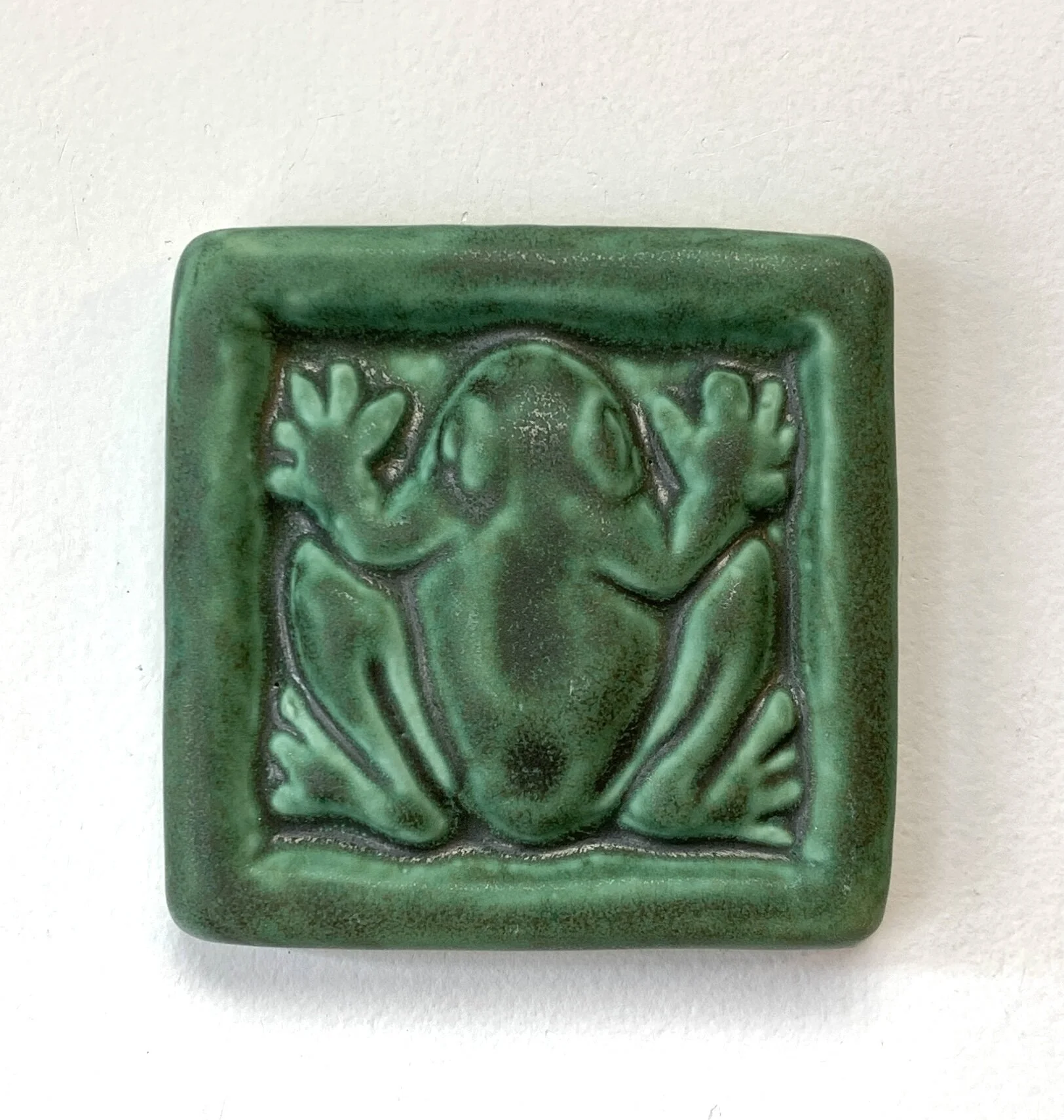 Frog art tile, frog lover gift, ceramic frog, unique gift, accent tile, handmade tile, nature decor, whimsical gift, Whistling Frog Tile, Michigan-made