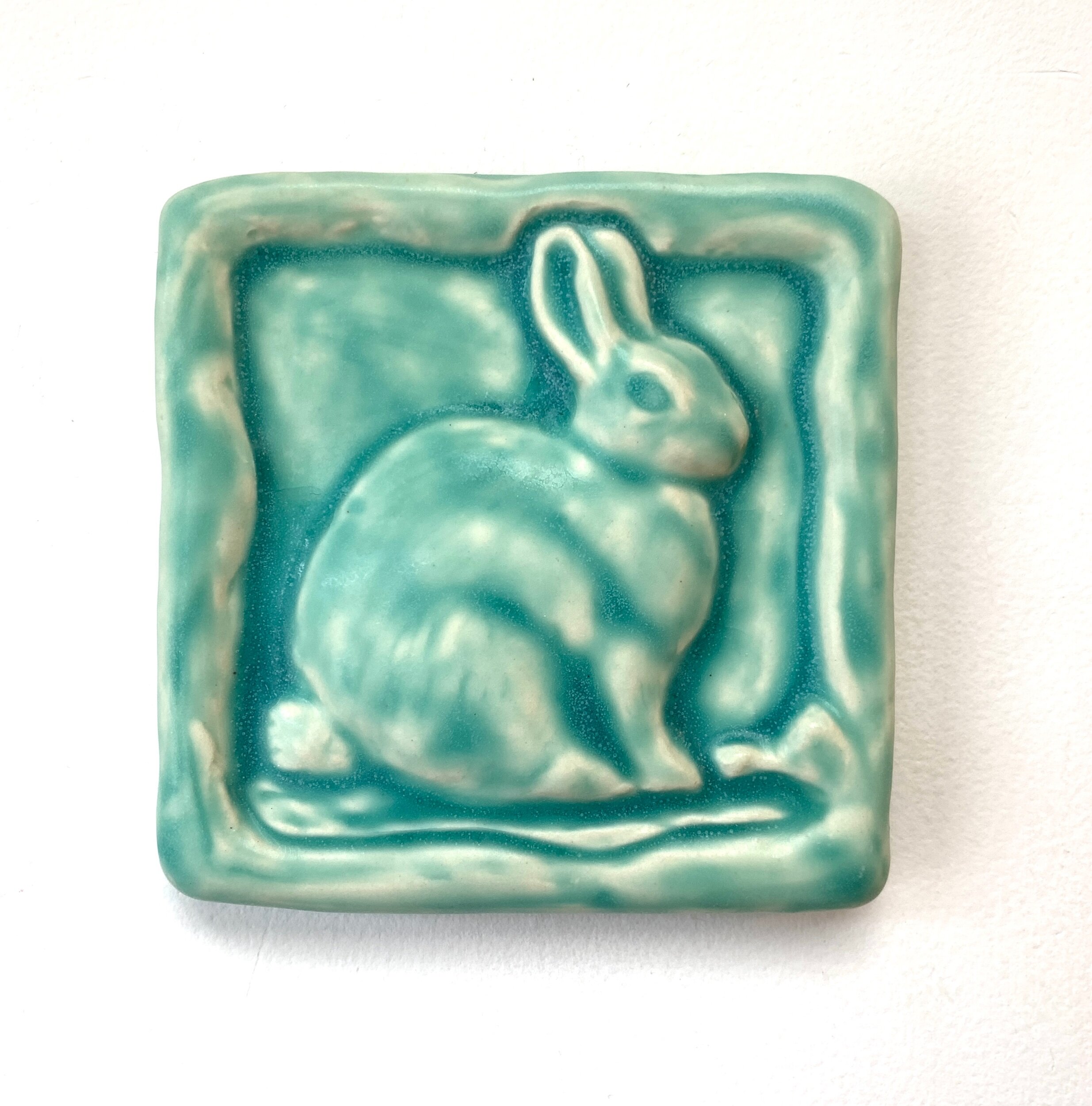 Rabbit 4x4" Tile in Bermuda Aqua glaze