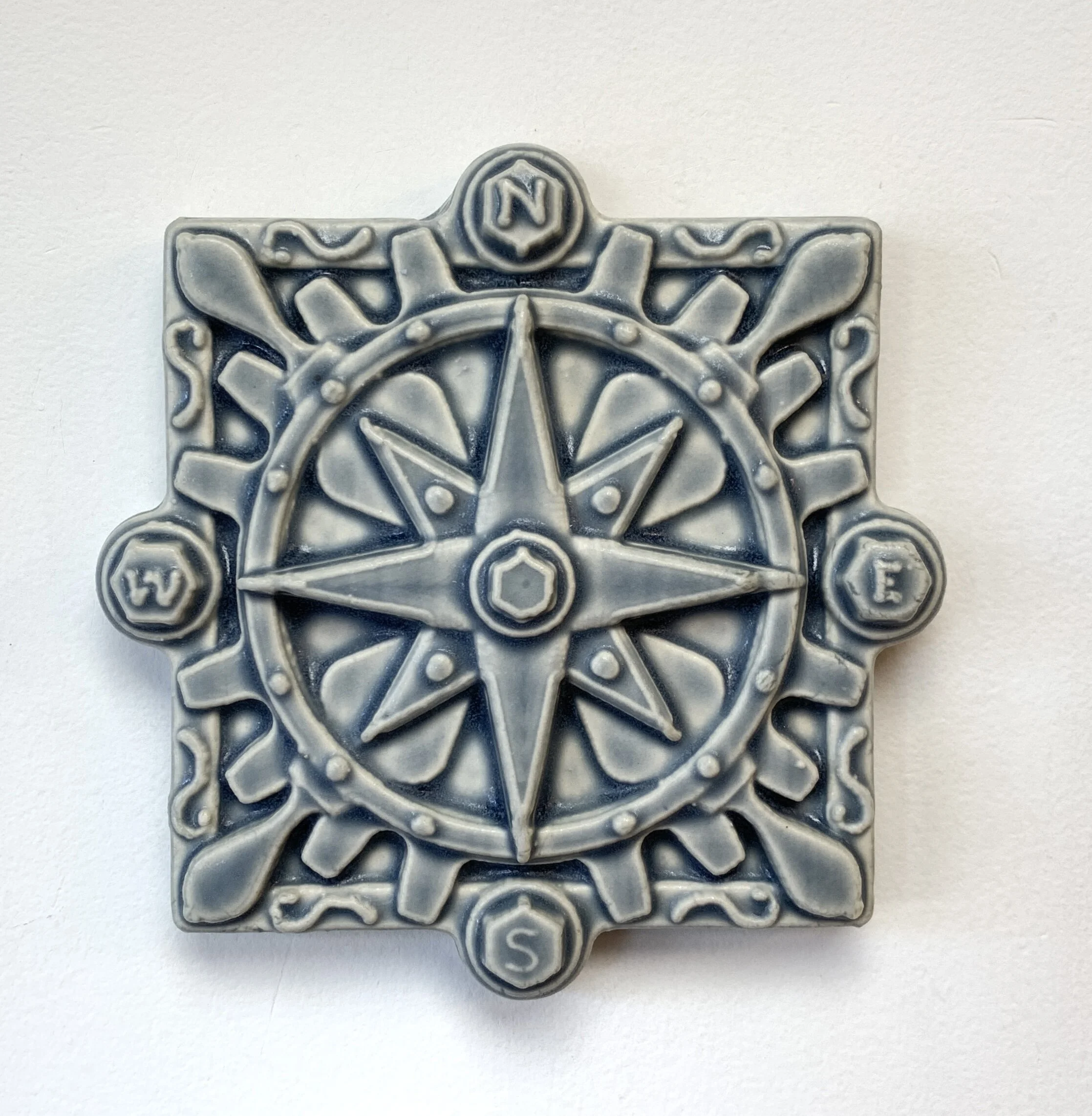 nautical decor, boat gift, marine art, boat cabin tile, galley backsplash, compass rose, captain gift, sailboat accessory, lake house decor, boathouse art, Whistling Frog Tile