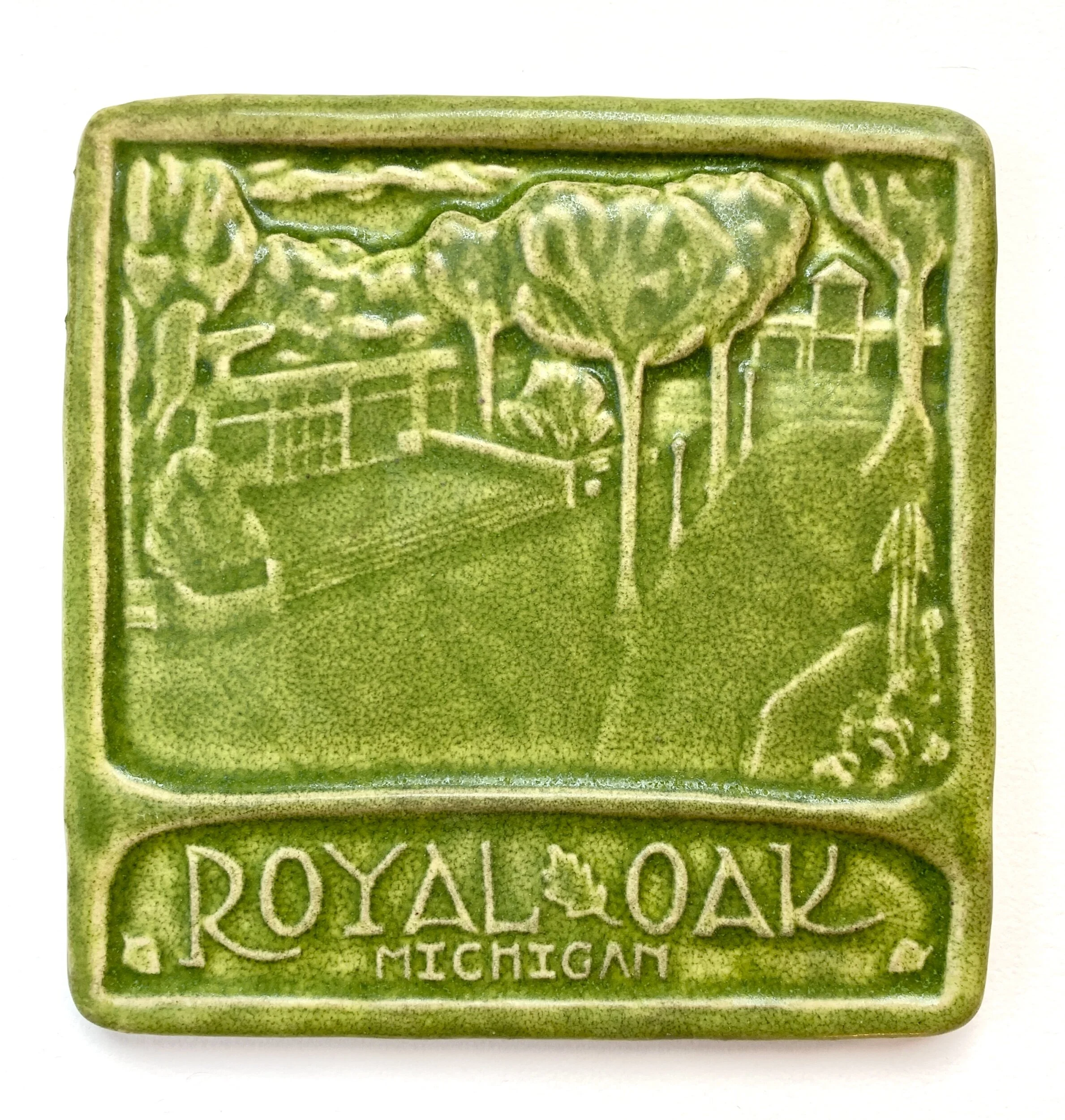 Royal Oak Michigan Tile in Tree Frog Green glaze