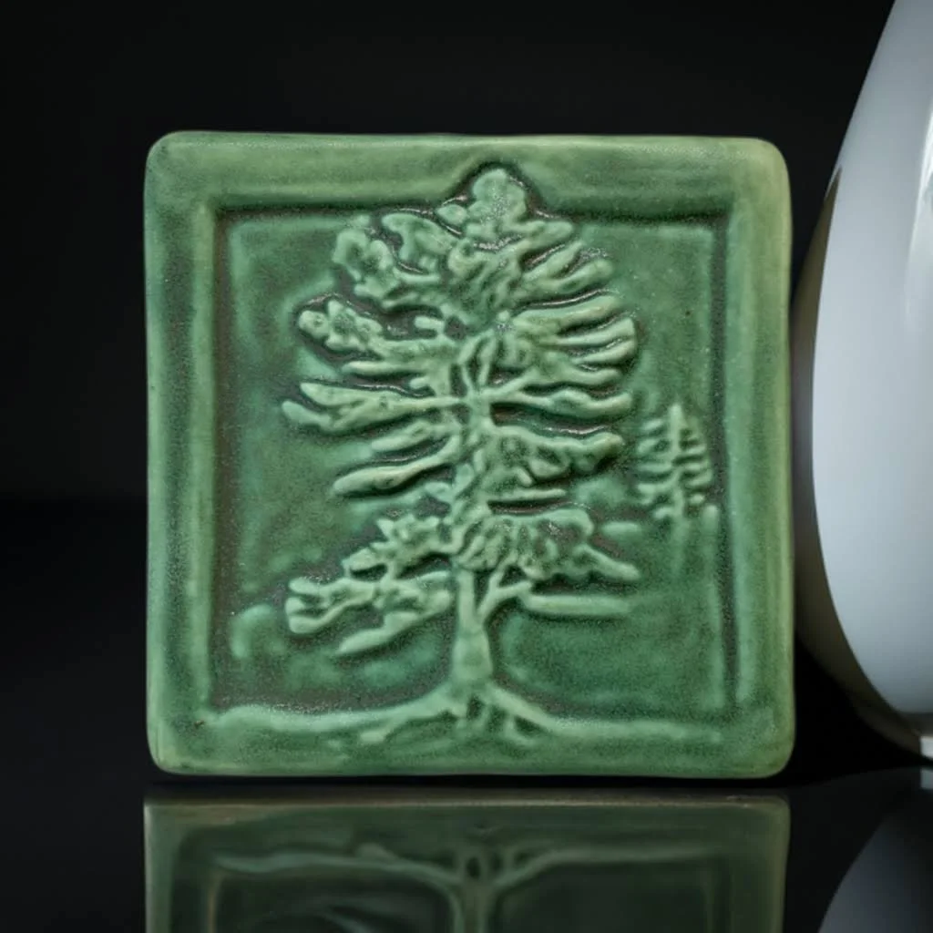 White Pine Art Tile hand made in US - Michigan