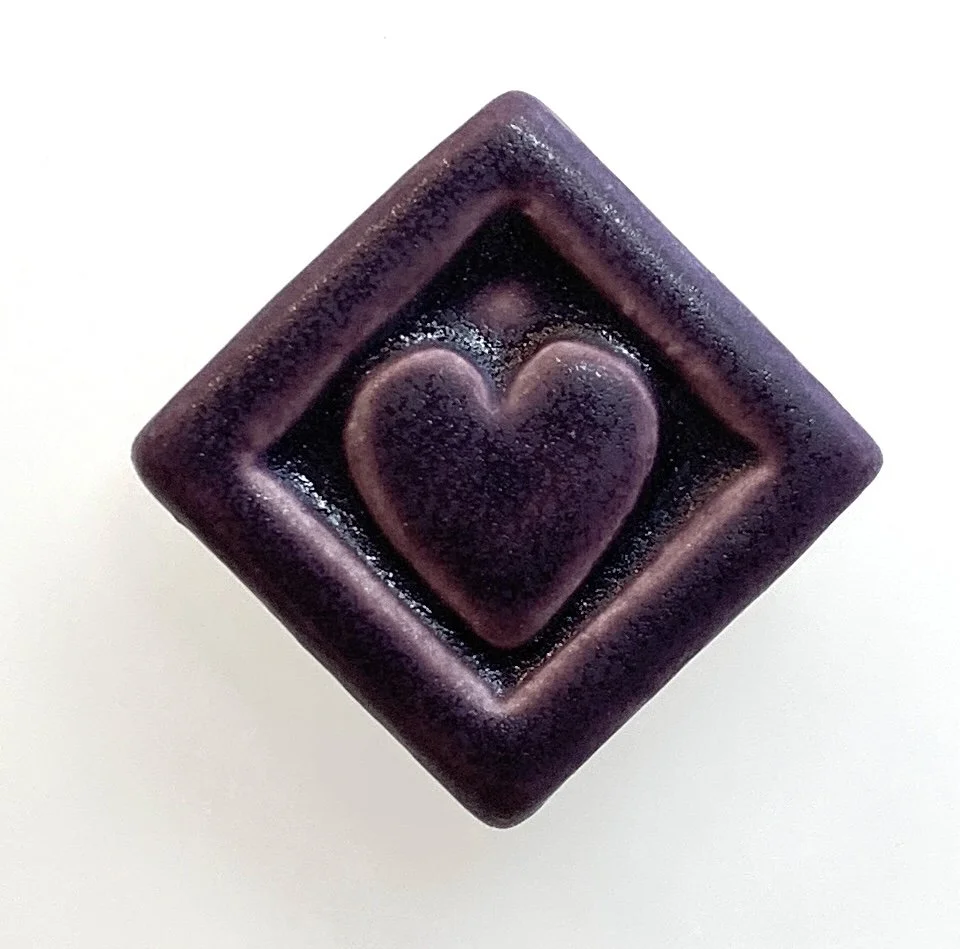 Heart Tile 2x2" tile  Art Tile Arts and Crafts tile kitchen tile mini tiles small tiles Valentine's heart Heart gift