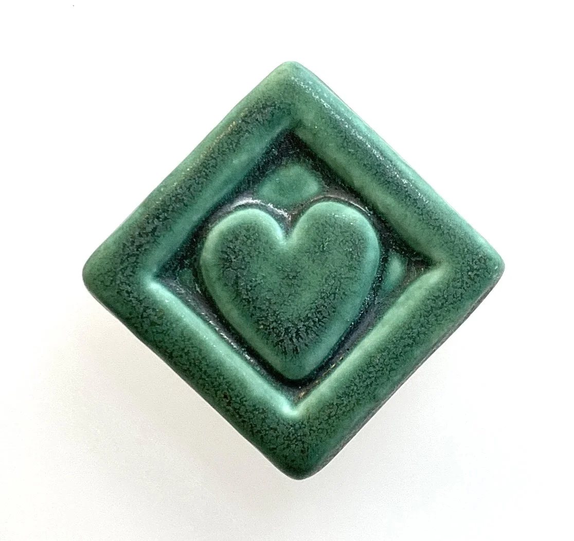 Heart Tile 2x2" tile  Art Tile Arts and Crafts tile kitchen tile mini tiles small tiles Valentine's heart Heart gift