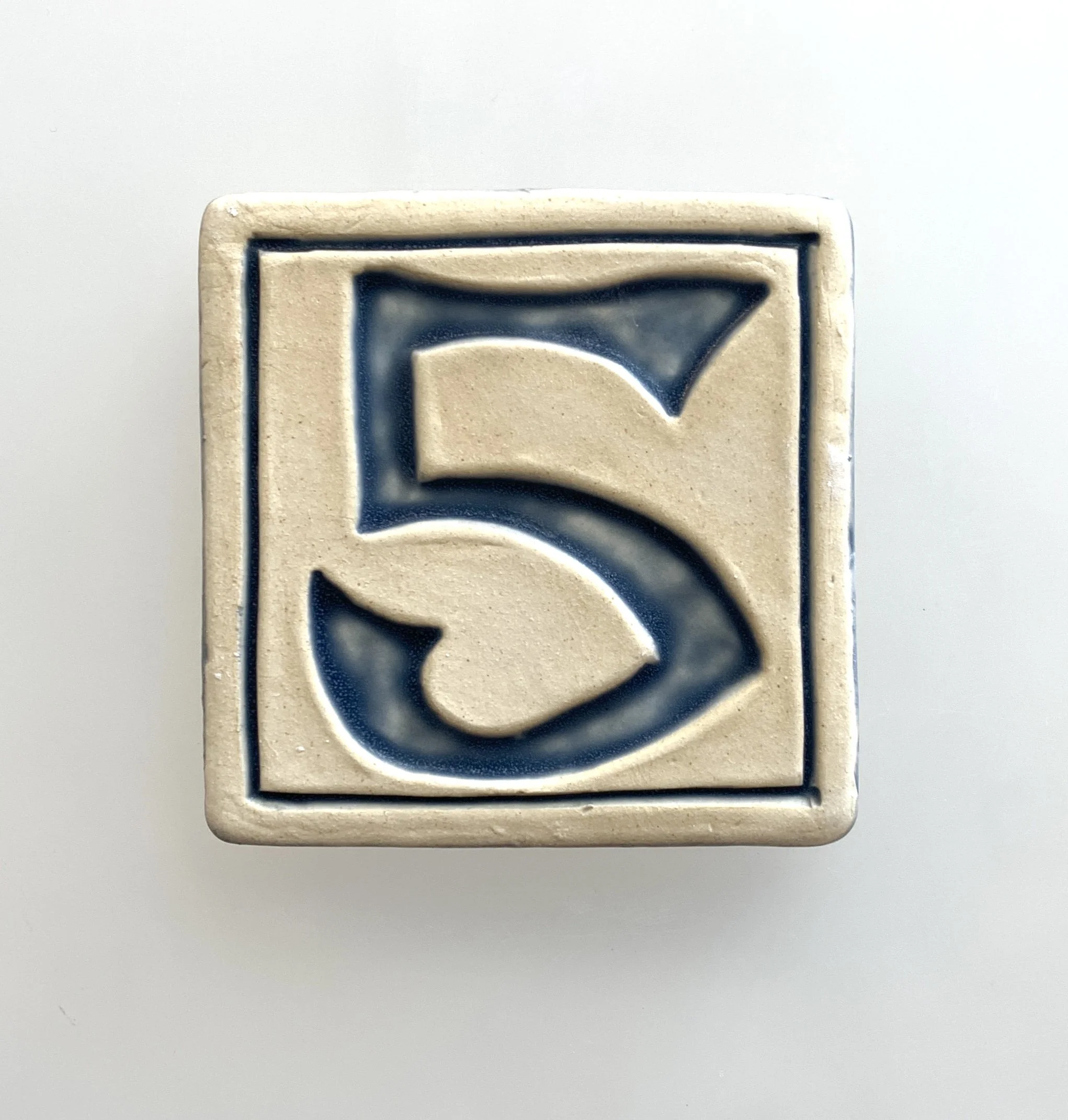 Address Number tiles, handmade in Michigan Number tiles for street addresses, house number tile
